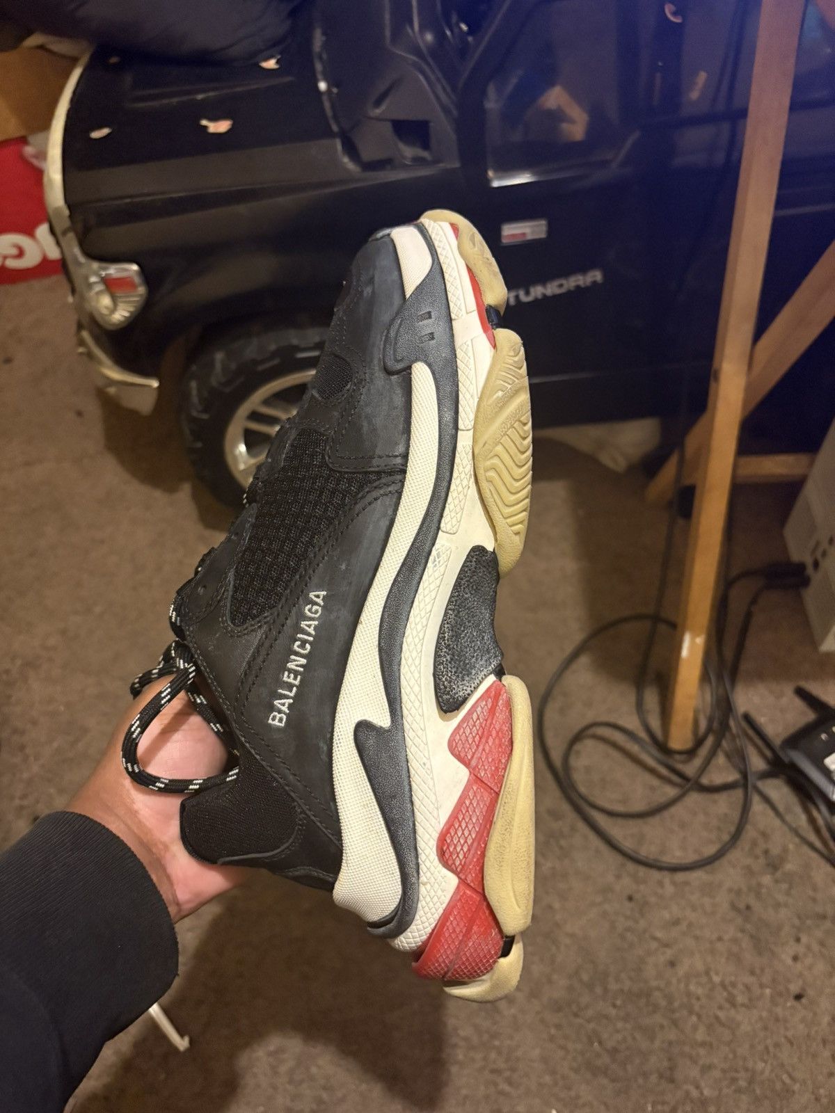 Balenciaga Balenciaga Triple S Black Red Size 41 Size US 8 / EU 41 - 3 Thumbnail