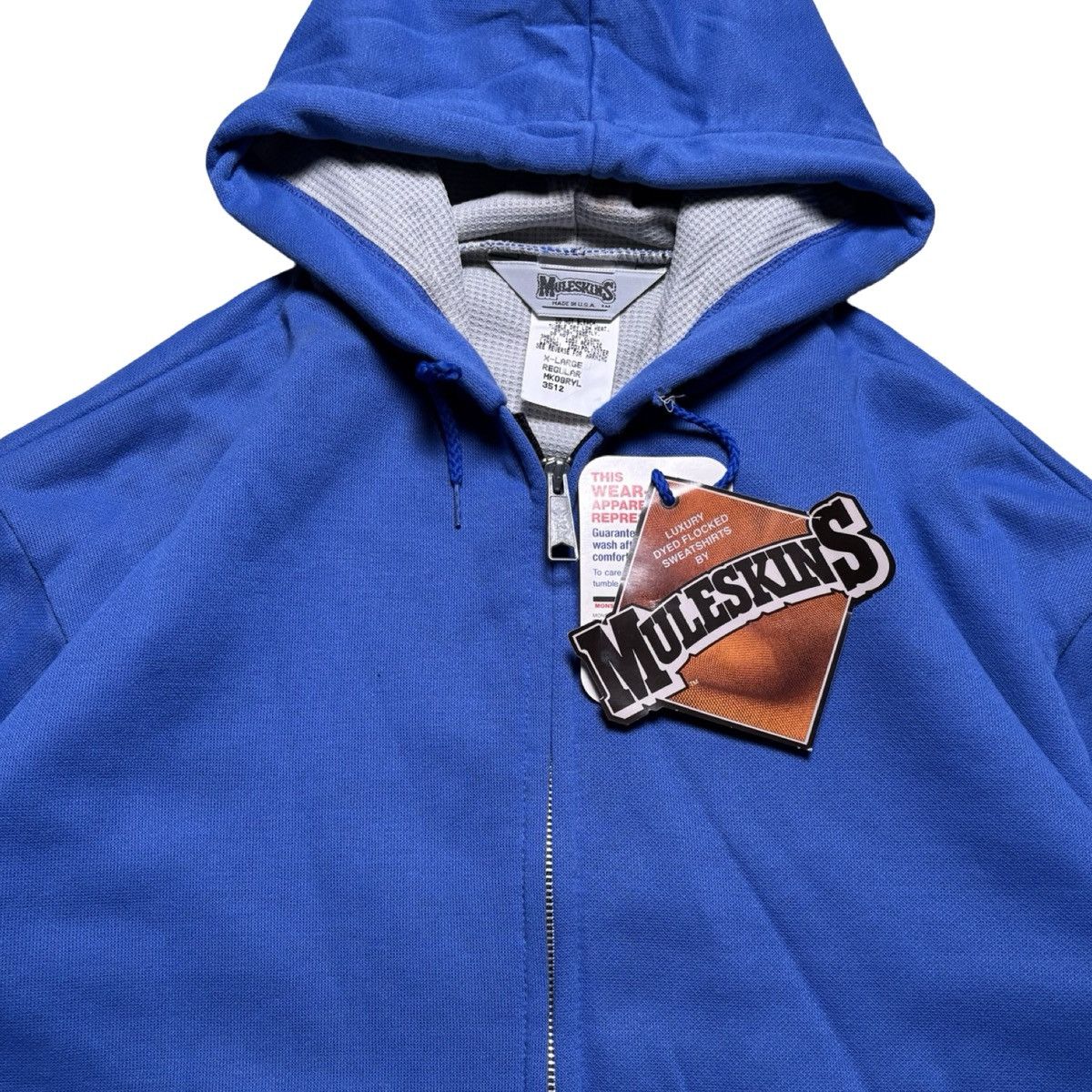Other VTG Muleskins Men XL Blue Hoodie Jacket Waffle Thermal Lined Size US XL / EU 56 / 4 - 2 Thumbnail