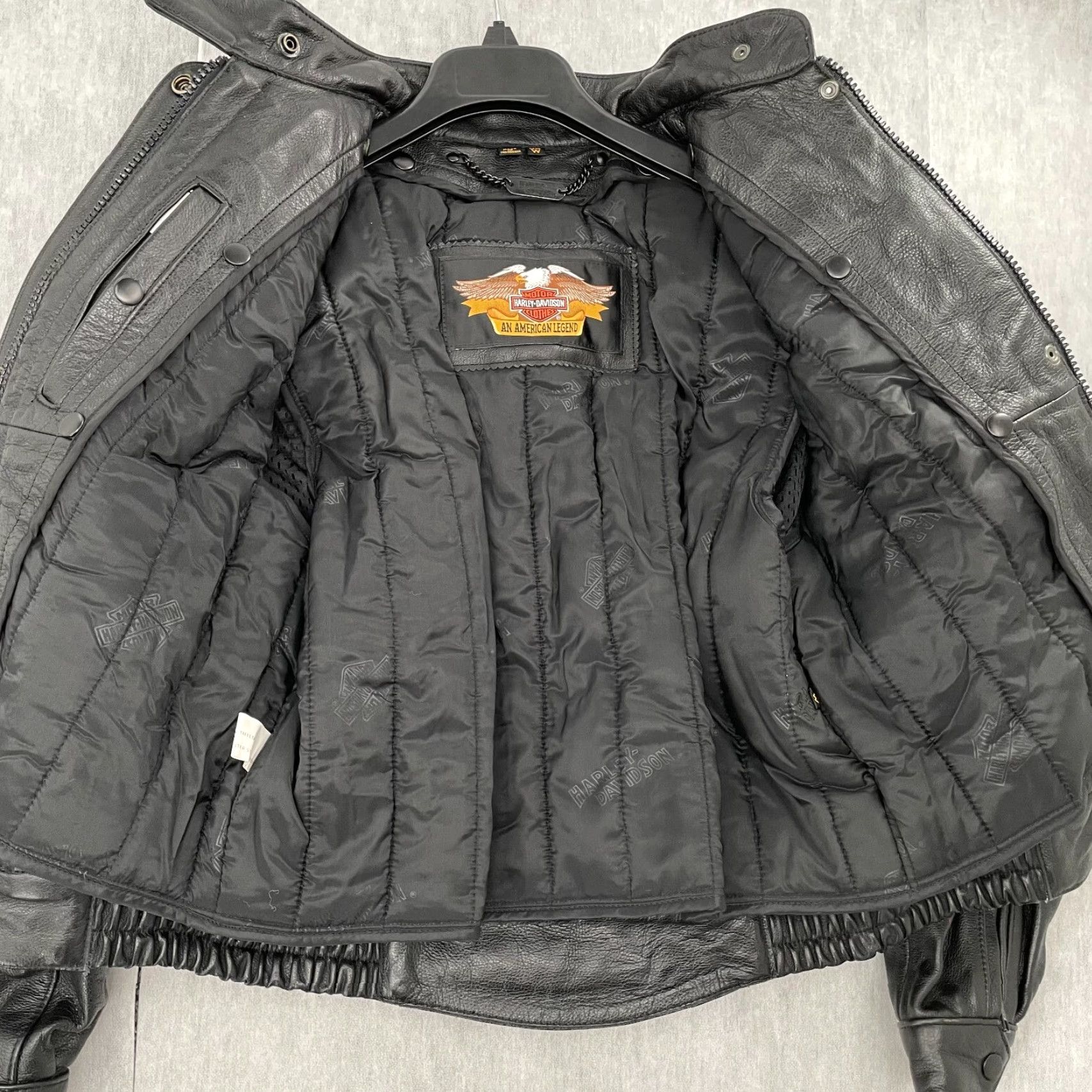 Harley Davidson VINTAGE Harley-Davidson Women's Leather Jacket 36W Black Motorcycle Biker Casual Size XS / US 0-2 / IT 36-38 - 3 Thumbnail