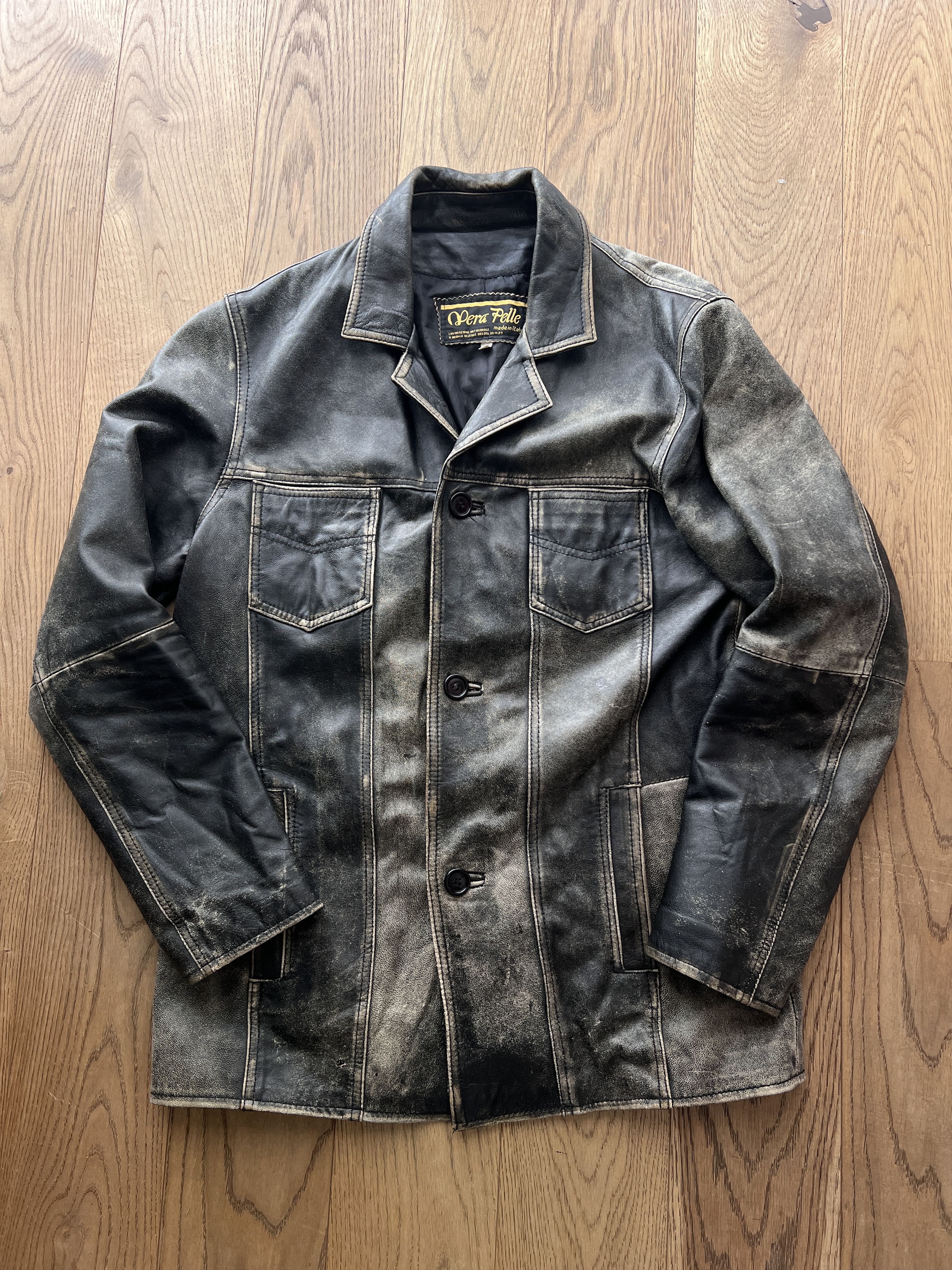 If Six Was Nine Diesel style true faded leather Jacket washed Vintage opium Size US M / EU 48-50 / 2 - 1 Thumbnail