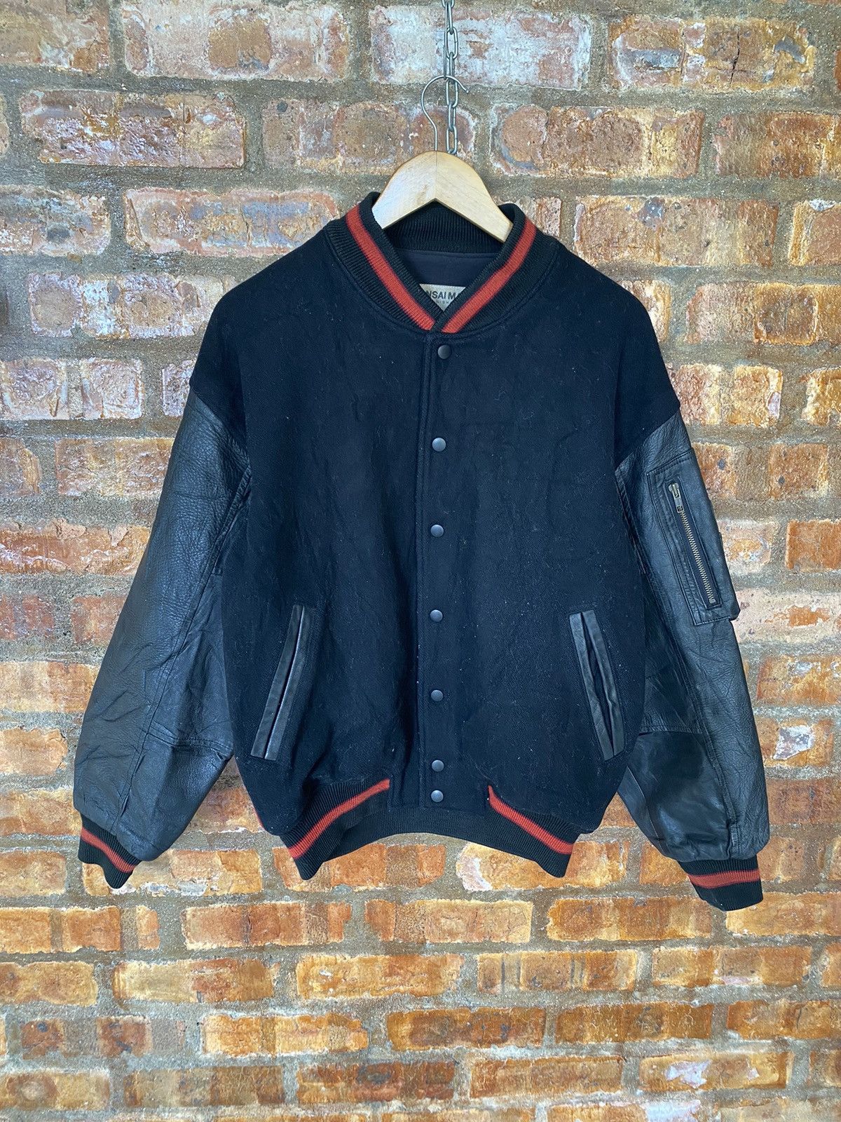 Kansai Yamamoto 1990s KANSAI MAN Vatsity 2 tone leather jacket Size US L / EU 52-54 / 3 - 9 Thumbnail
