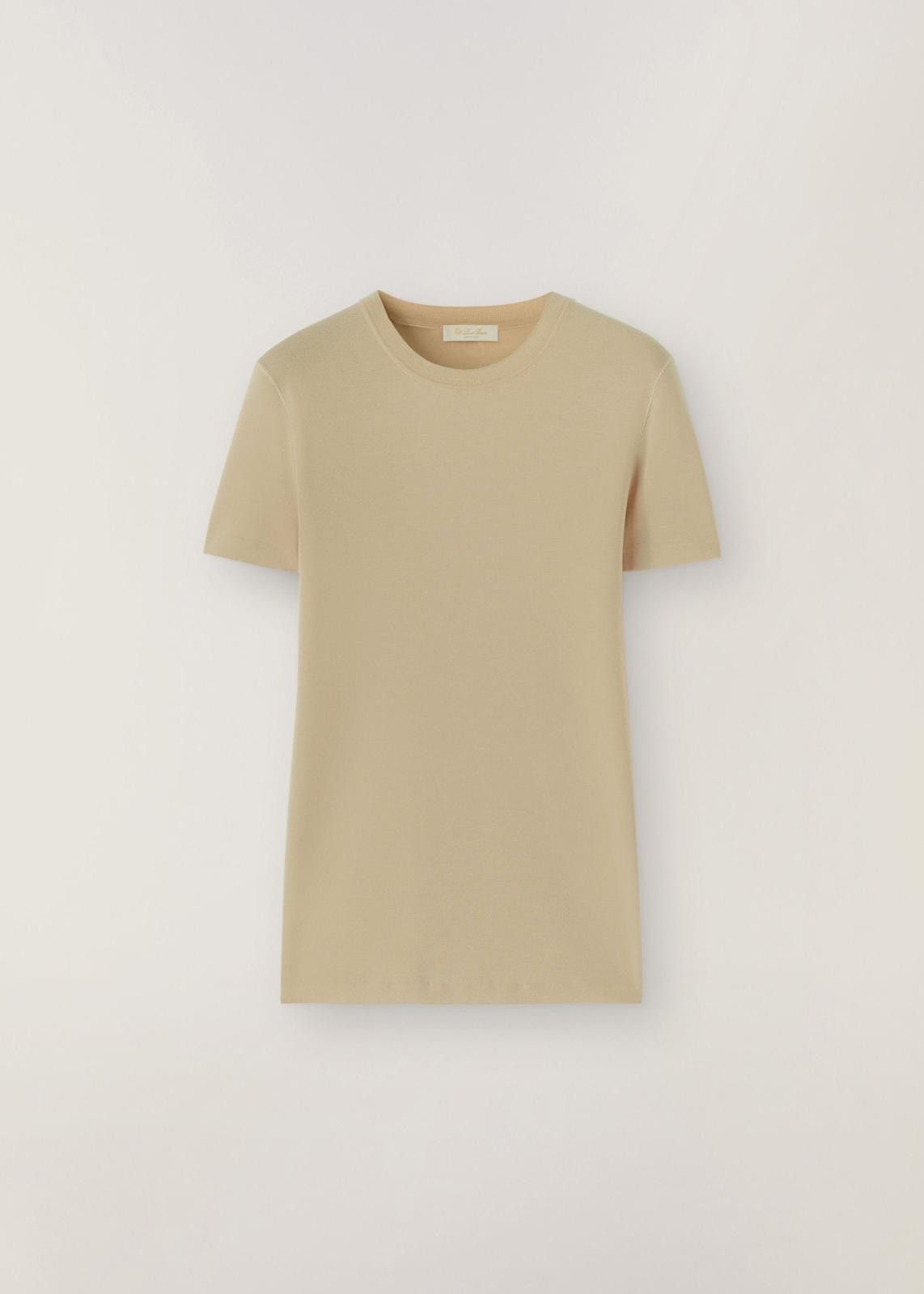 Loro Piana o1srvl11e1024 Cocooning Sedona Short Sleeve T-Shirt in Beige Size XL / US 12-14 / IT 48-50 - 1 Thumbnail