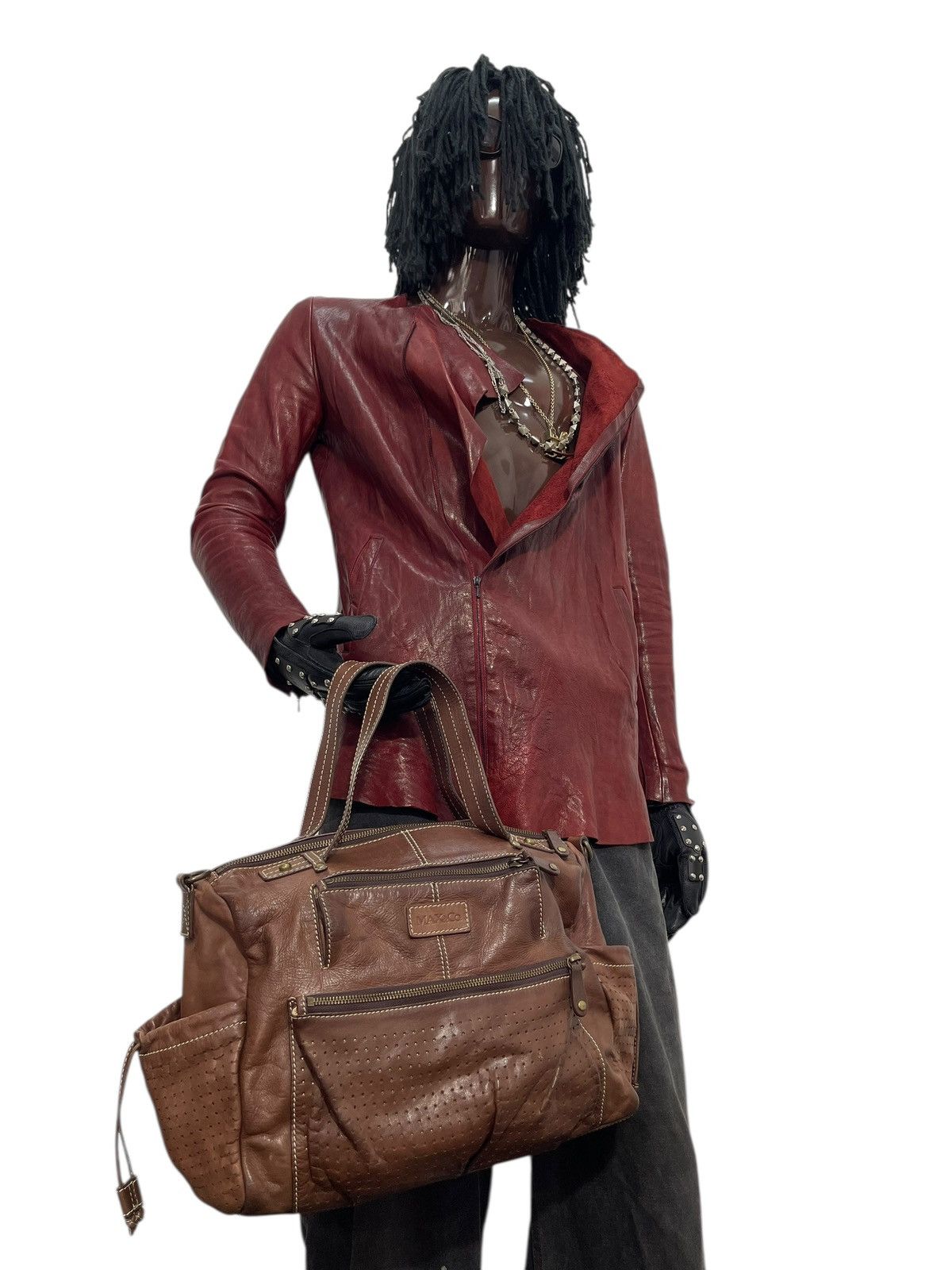 Genuine Leather Full Leather Max & Co Tote Hand Bag 2🟩2 Size ONE SIZE - 2 Thumbnail