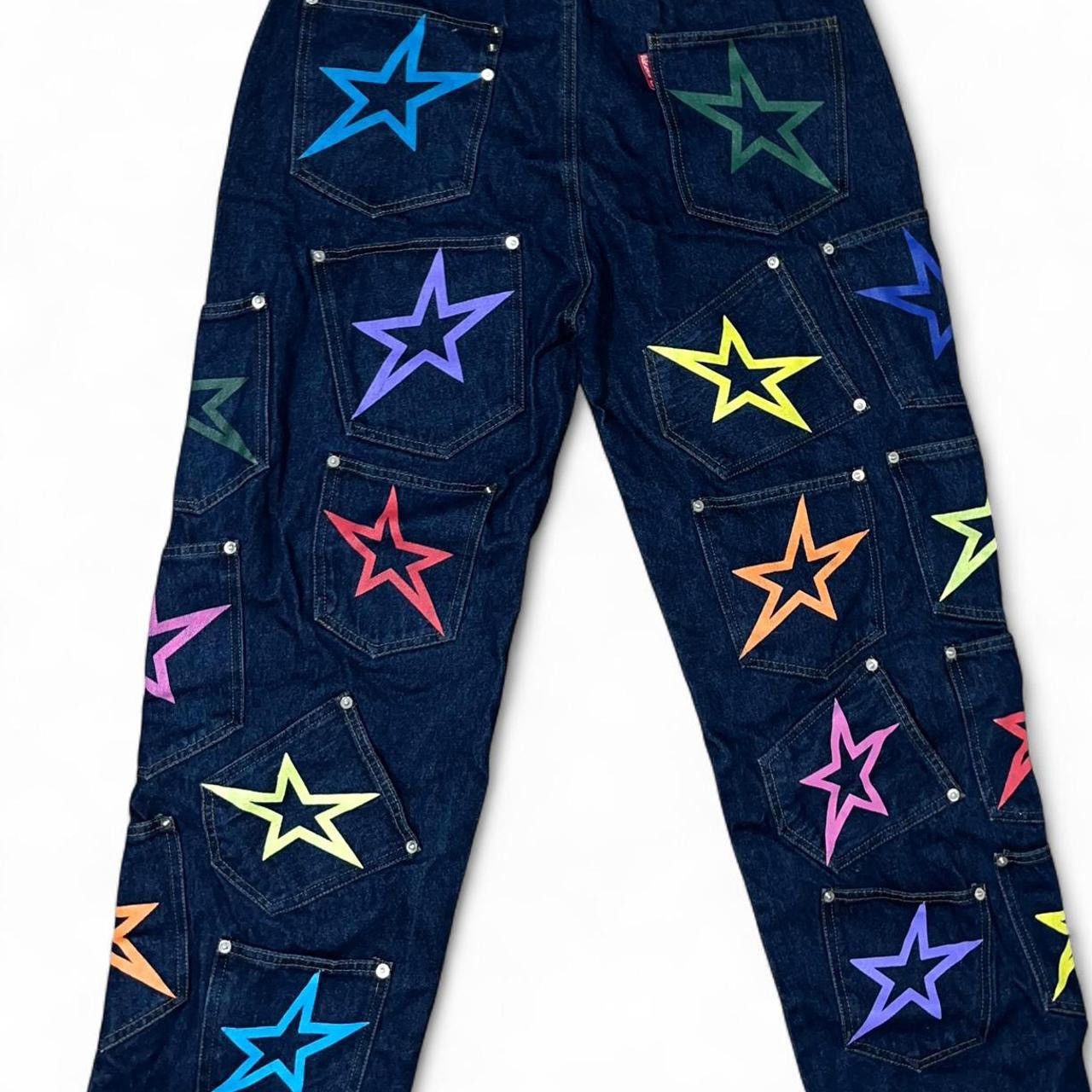 Other Baggy Denim Jeans with embroidered pockets Size US 34 / EU 50 - 1 Thumbnail