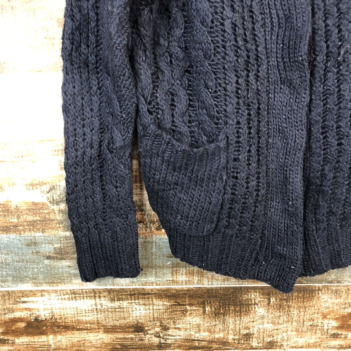 Japanese Brand Earth & Music Econogly Dark Blue Cardigan Knitwear #A2469 Size M / US 6-8 / IT 42-44 - 7 Thumbnail