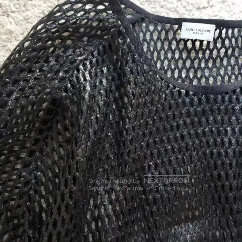 Yves Saint Laurent YSL Black Mesh Summer Short Sleeve T-Shirt . Size S / US 4 / IT 40 - 3 Thumbnail