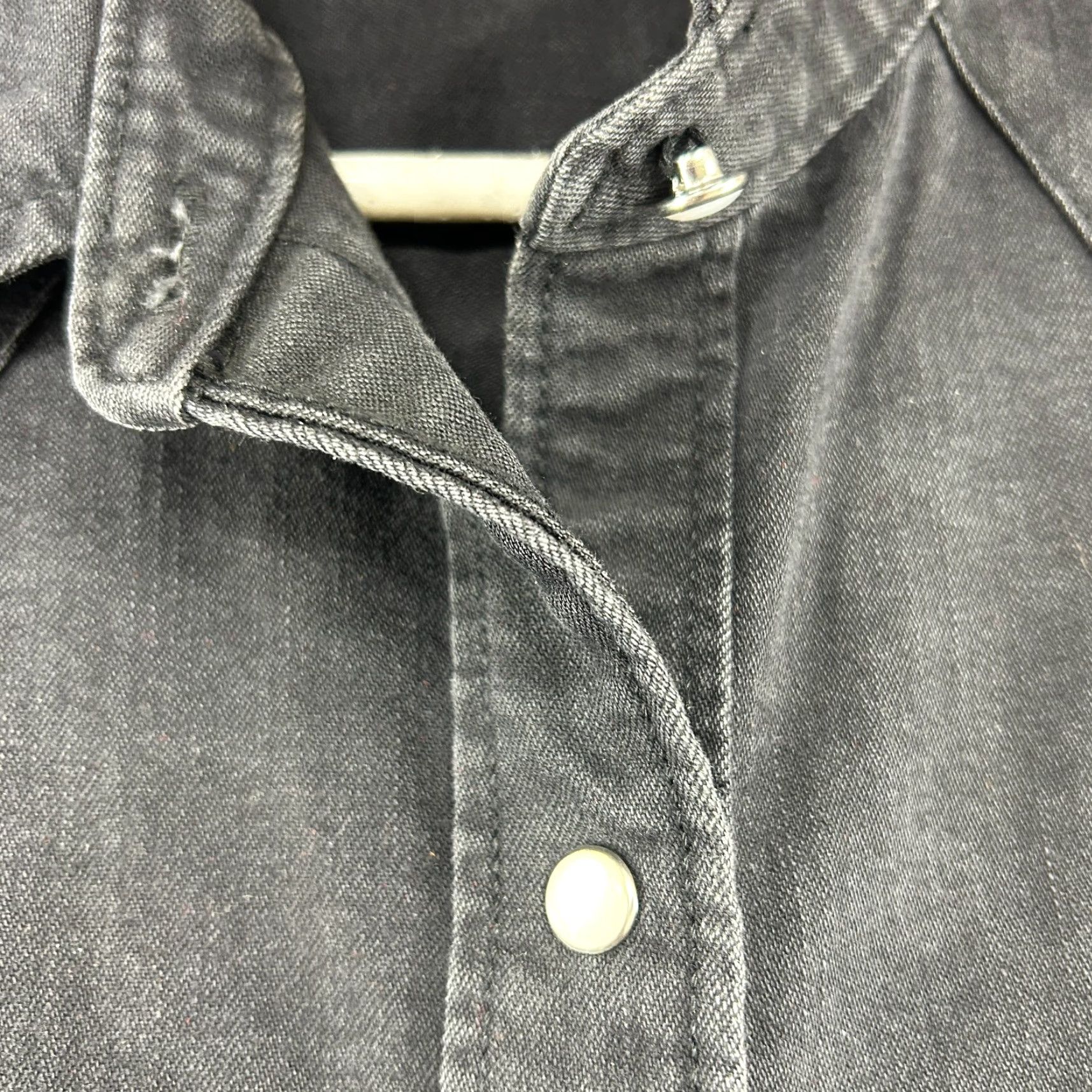Levi's VINTAGE Levi's Shirt Dress Womens M Black Long Sleeve Button Up Shirt Pearl Snap Cotton Western Size M / US 6-8 / IT 42-44 - 6 Thumbnail