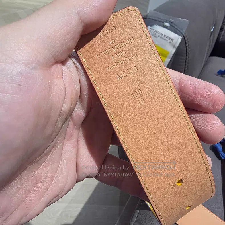 Louis Vuitton Louis Vuitton Fei Dong yellow presbyopic leather belt Size ONE SIZE - 4 Thumbnail