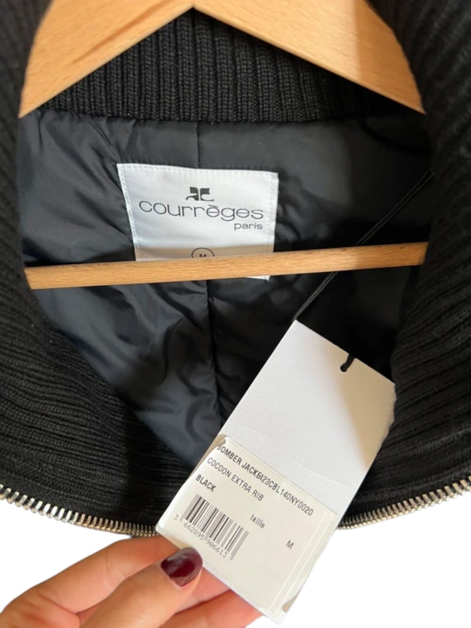 Courreges Courrèges Cocoon Extra Rib Bomber Jacket Black c.2020s Size US M / EU 48-50 / 2 - 3 Thumbnail