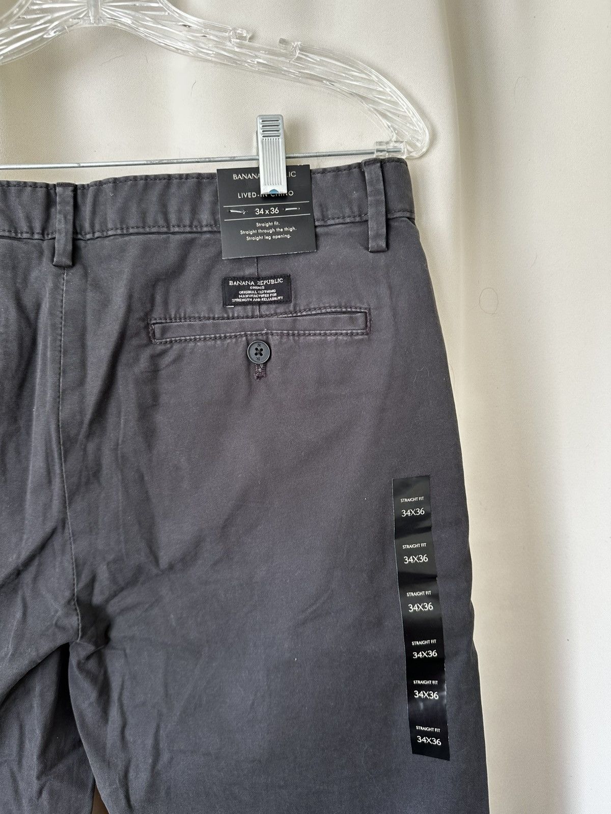 Banana Republic NEW Men's Banana Republic Chino Pants Gray 34x36 WITH TAGS Size US 34 / EU 50 - 5 Thumbnail