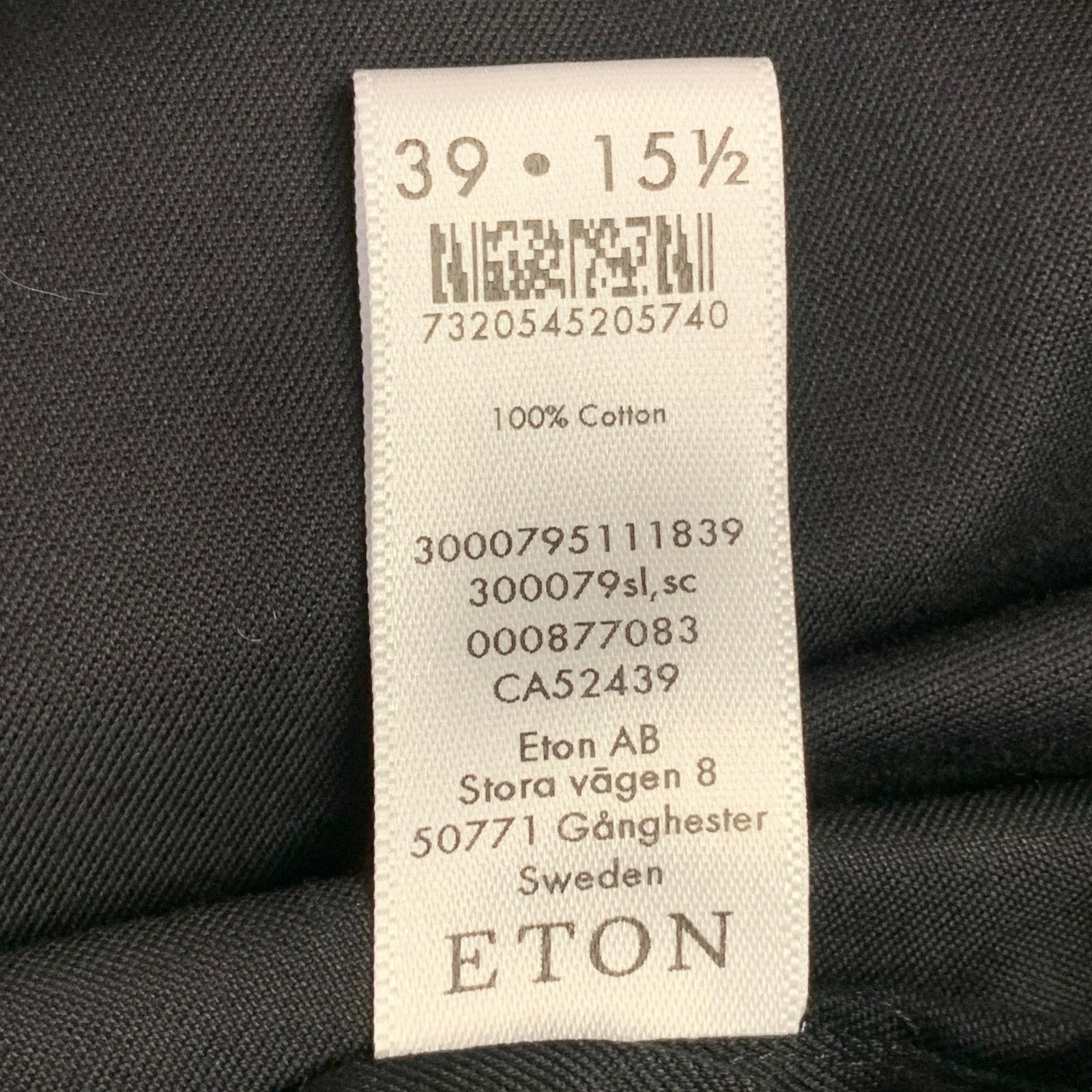 Eton ETON Black Cotton Twill Spread Collar Button Down Shirt Size US S / EU 44-46 / 1 - 7 Thumbnail