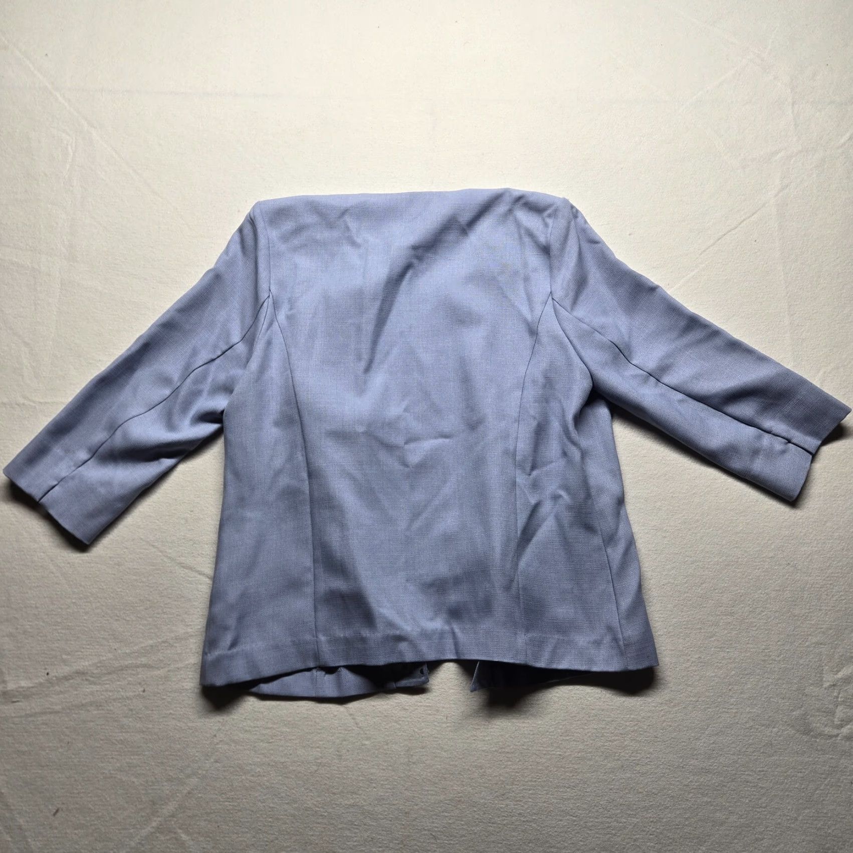 Vintage Alfred Dunner Blue Floral Embroidered Coat Jacket 12 Womens 3/4 Sleeve Adult Size XL / US 12-14 / IT 48-50 - 8 Thumbnail