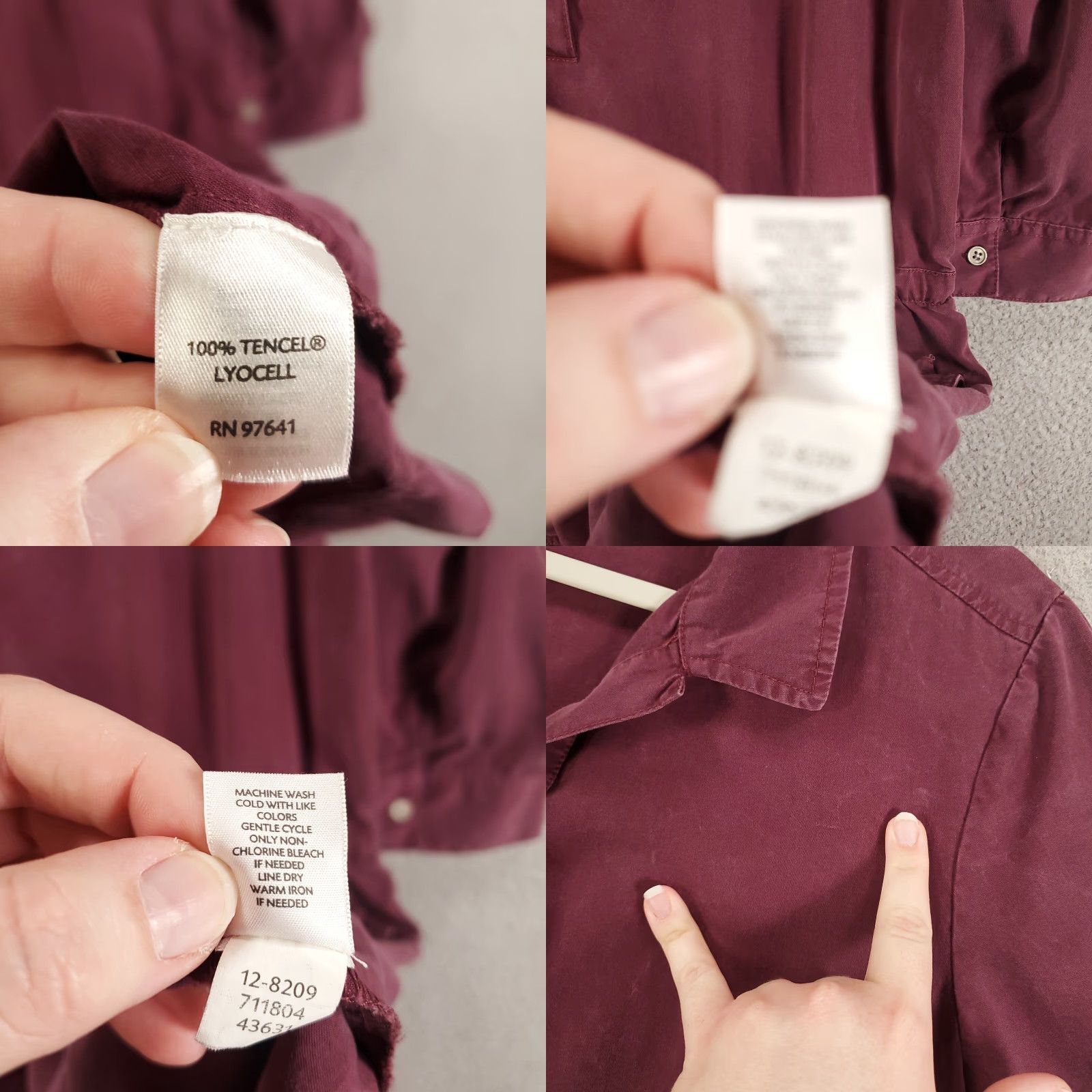 J. Jill J Jill Dress Womens Shift Knee Length Pockets Tie Drawstring Waist Maroon Red Regular L Large Polyester Lyocell Size L / US 10 / IT 46 - 8 Thumbnail
