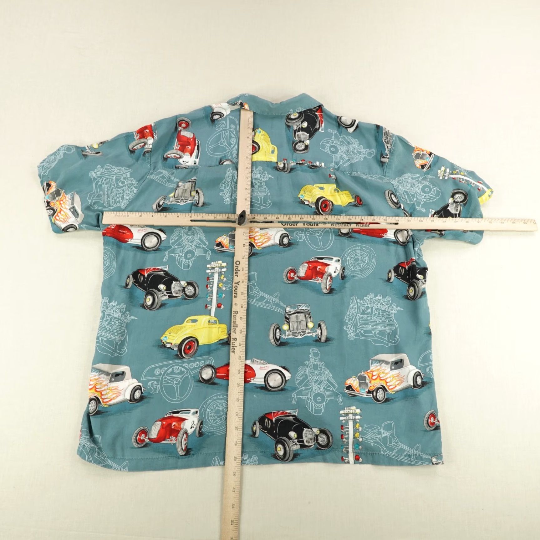 Paradise Found Vintage Paradise Found Shirt Mens XL Blue Hawaiian Classic Cars Aloha Button Up Size US XL / EU 56 / 4 - 6 Thumbnail