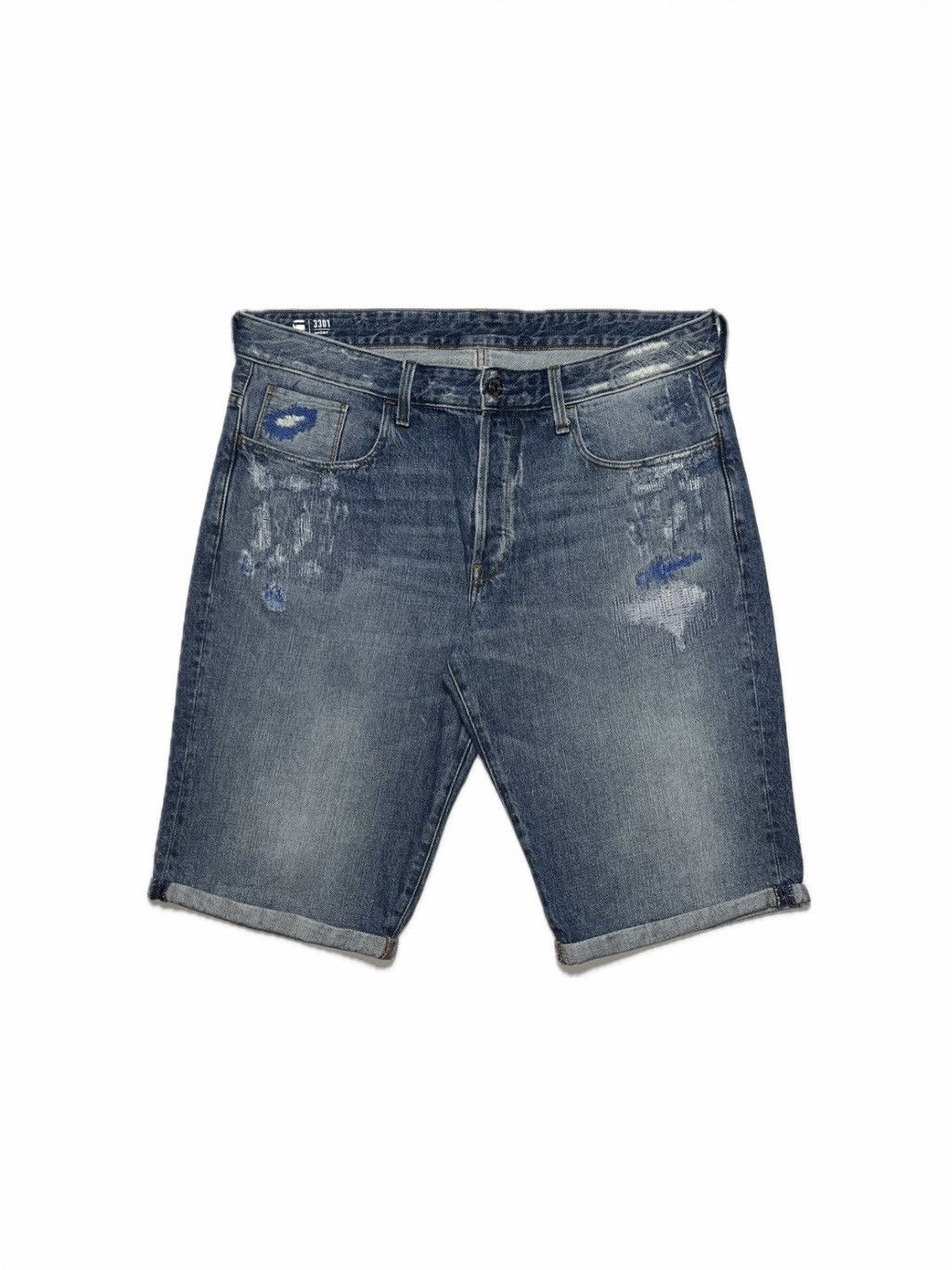 G-Star G star RAW distressed patchwork denim shorts Y2K military Size US 36 / EU 52 - 1 Thumbnail