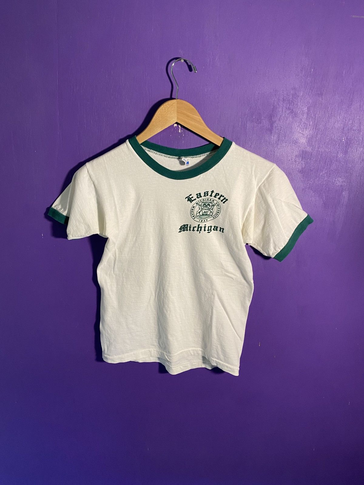 Champion Vintage 70s Champion Eastern Michigan ringer tee Size US S / EU 44-46 / 1 - 1 Thumbnail