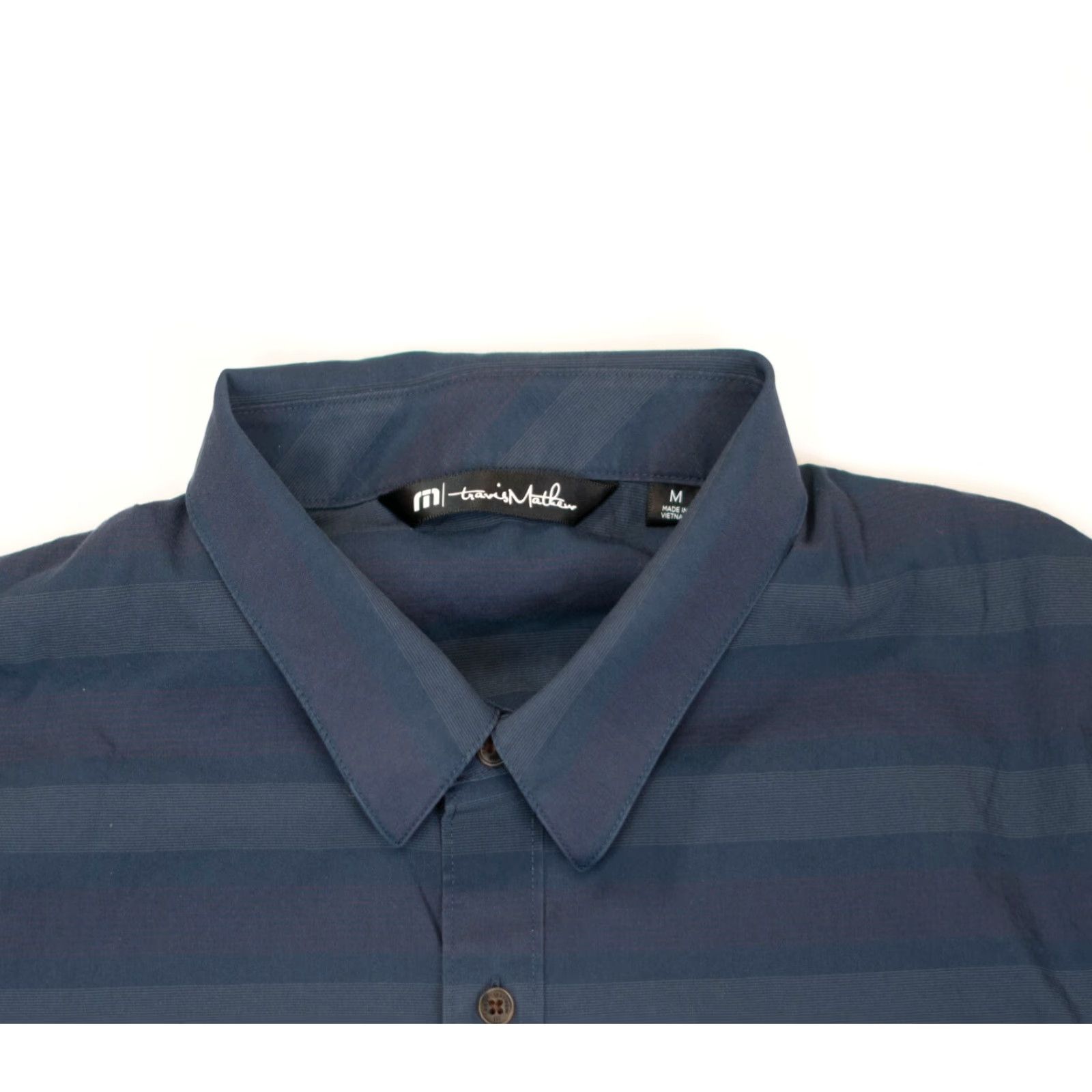 TravisMathew Travis Mathew Shirt Mens M Performance Golf Button Up Polo Stripe Short Sleeve Blue Size US M / EU 48-50 / 2 - 3 Thumbnail