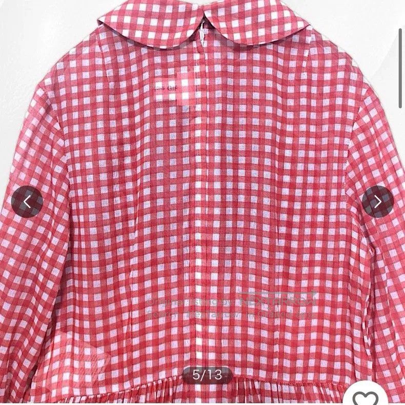 Comme des Garcons Comme Des Garcons Red vintage checkered lace trimmed dress Size XS / US 0-2 / IT 36-38 - 5 Thumbnail