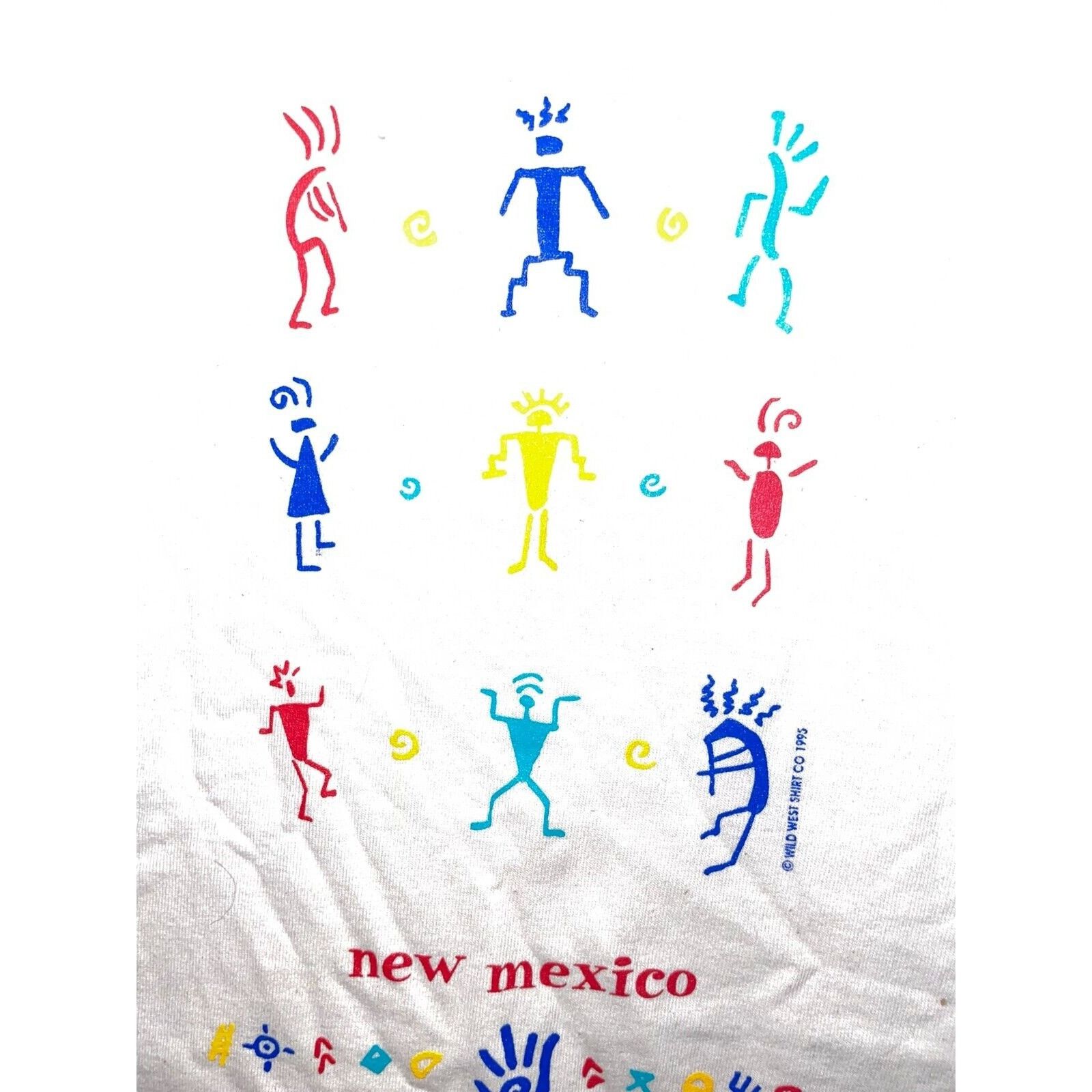 Jerzees 1995 NM New Mexico Native American Cave Drawing Art Shirt L Size US L / EU 52-54 / 3 - 4 Thumbnail