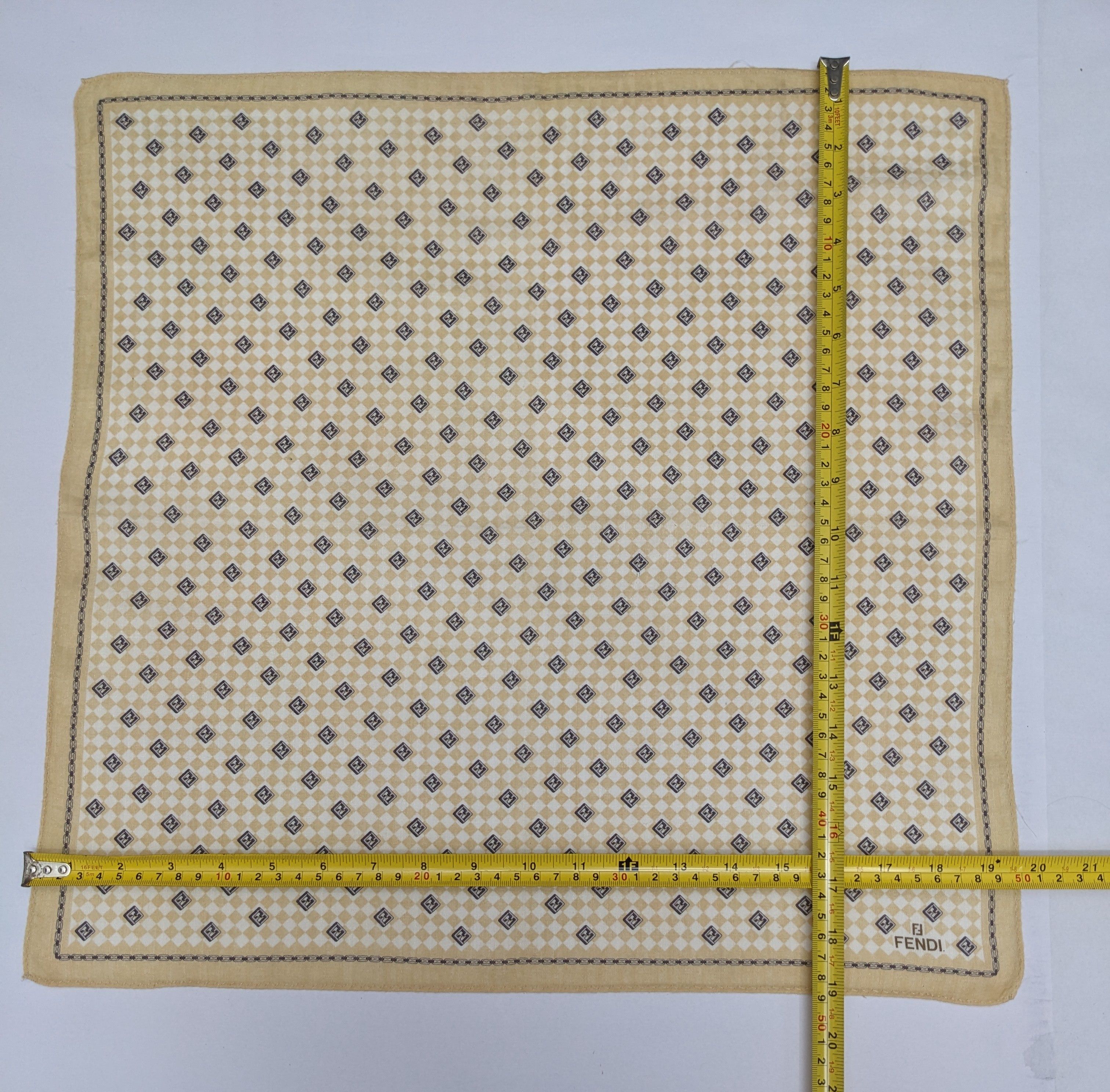 Fendi Vintage Fendi Handkerchief Scarf Zucca FF Monogram Size ONE SIZE - 4 Thumbnail