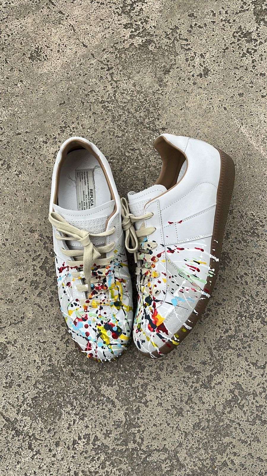 Maison Margiela Maison Margiela Gat Replica Paint Splatter White Size US 8.5 / EU 41-42 - 2 Thumbnail