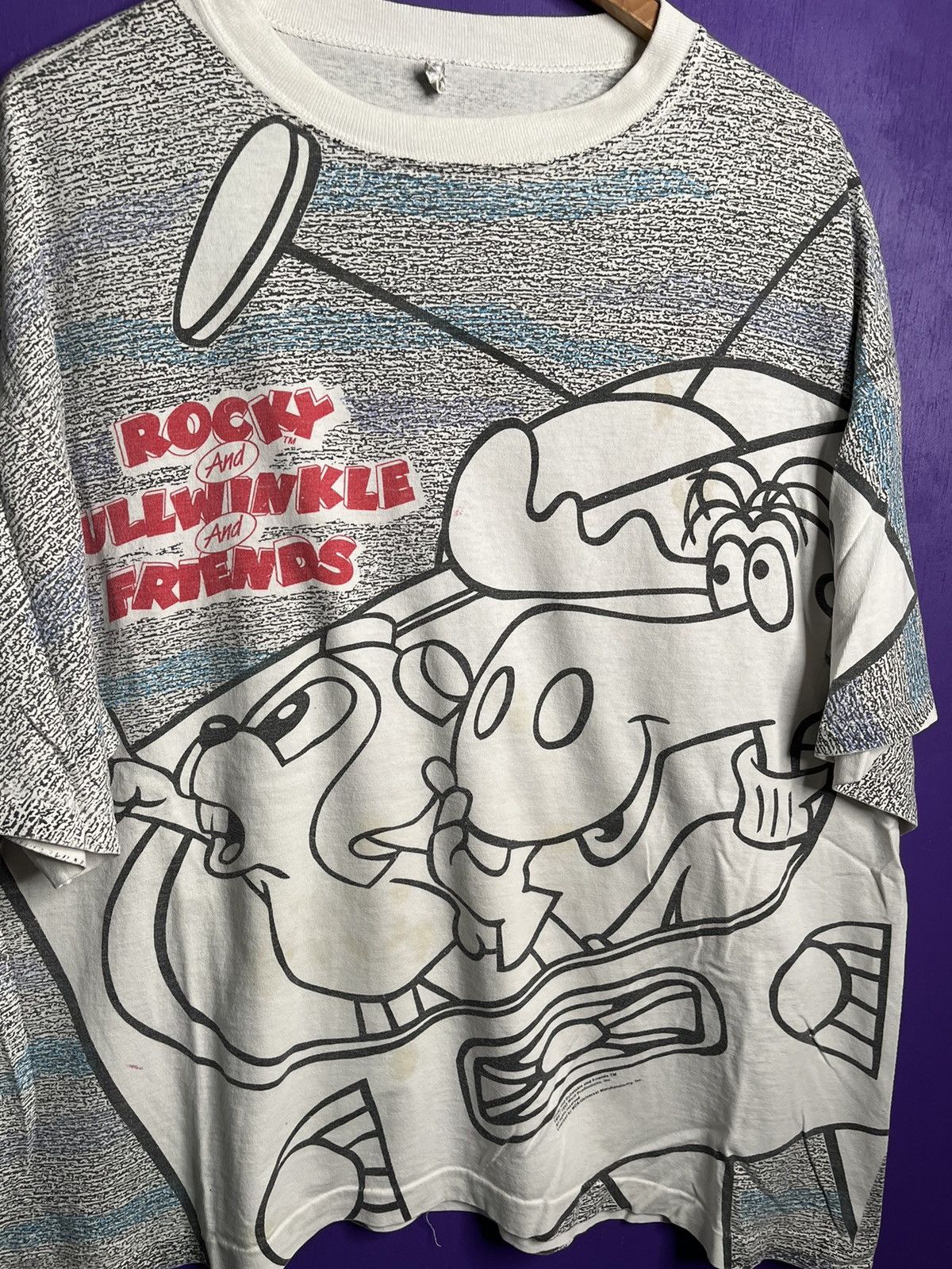 Vintage Vintage 90s Rocky and Bullwinkle AOP t-shirt Size US XXL / EU 58 / 5 - 3 Thumbnail