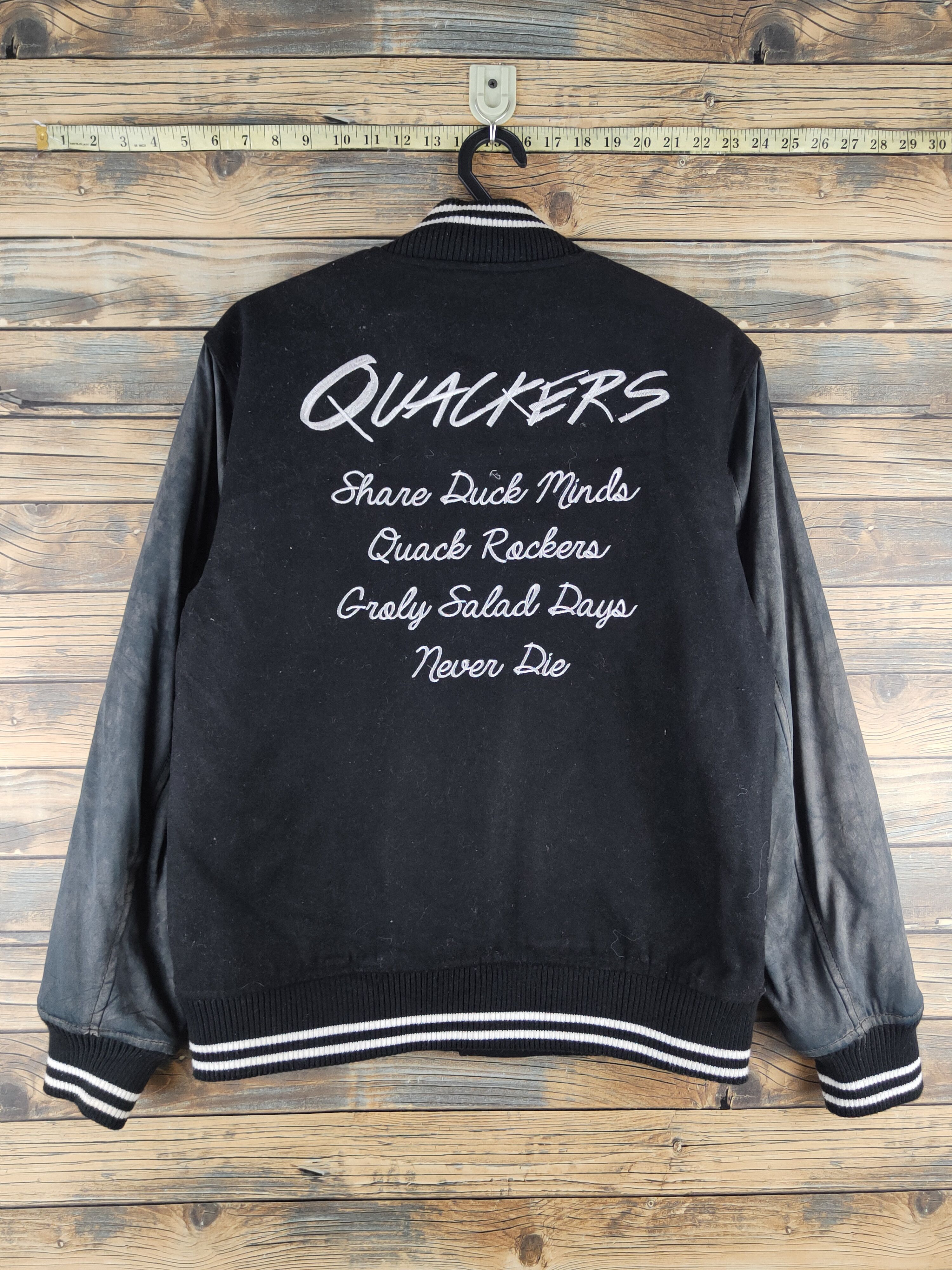 Japanese Brand DL B/one/soul duck Black Varsity Jackets #S2882 Size US M / EU 48-50 / 2 - 9 Thumbnail