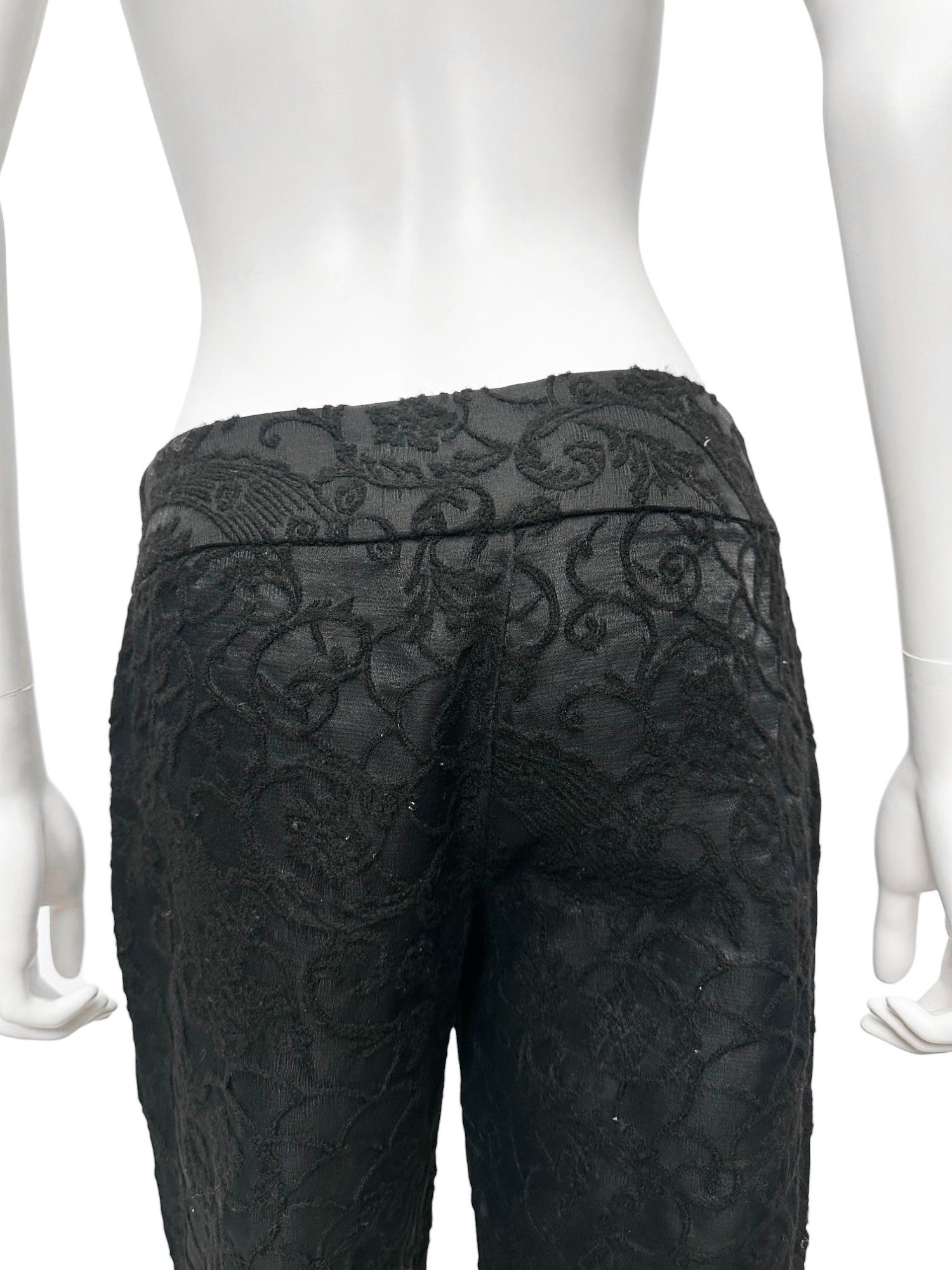 Roberto Cavalli Black Floral Knitted Mohair Pants Size 30" / US 8 / IT 44 - 7 Thumbnail