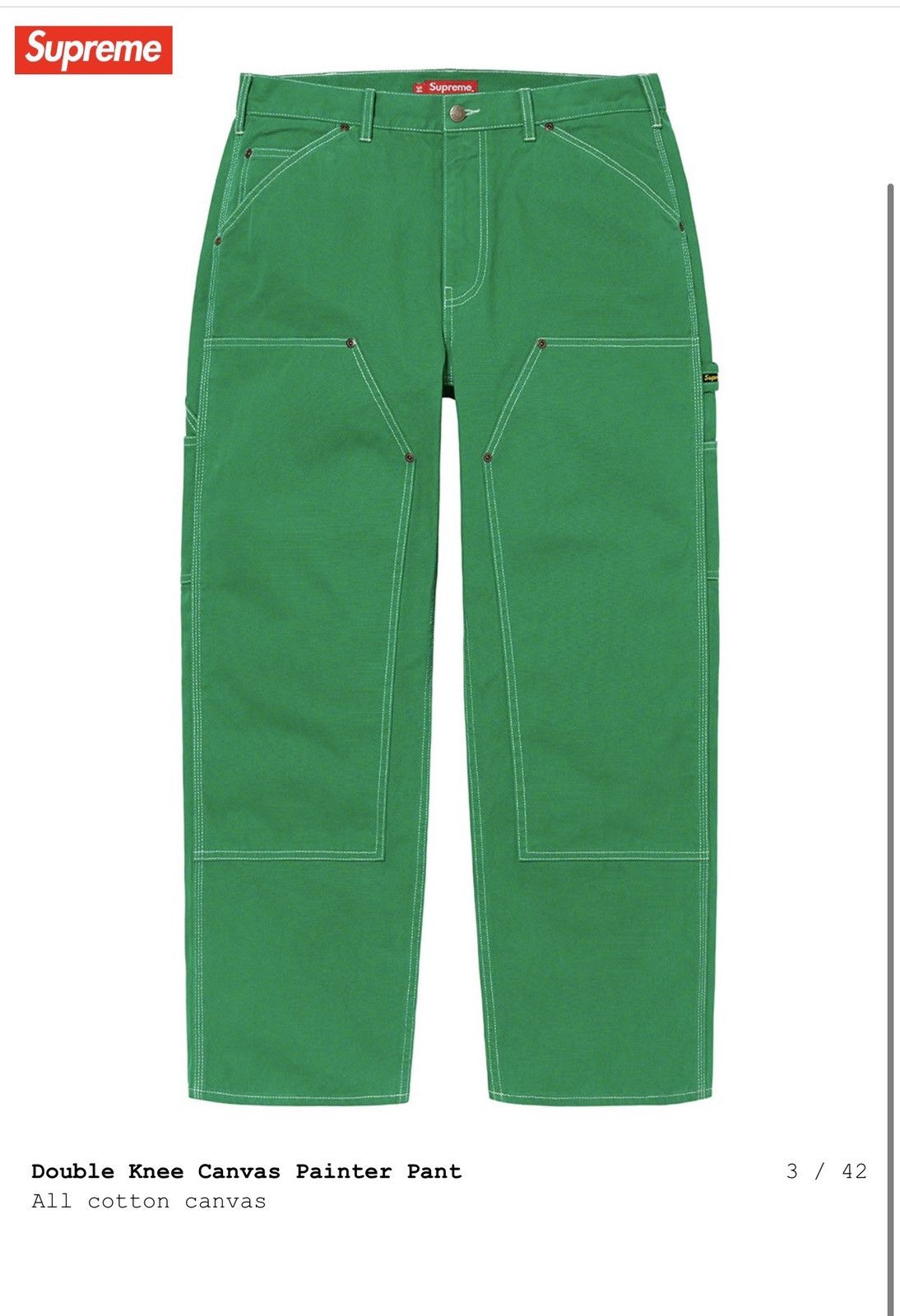 Supreme Supreme Double Knee Green Jeans | Grailed