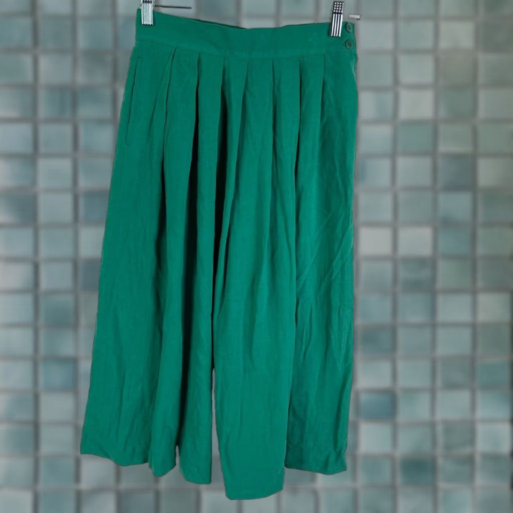Vintage VINTAGE Prophecy Pleated Skirt Women 4P Long Green Pockets 80s Retro Womens Size 27" / US 4 / IT 40 - 1 Thumbnail