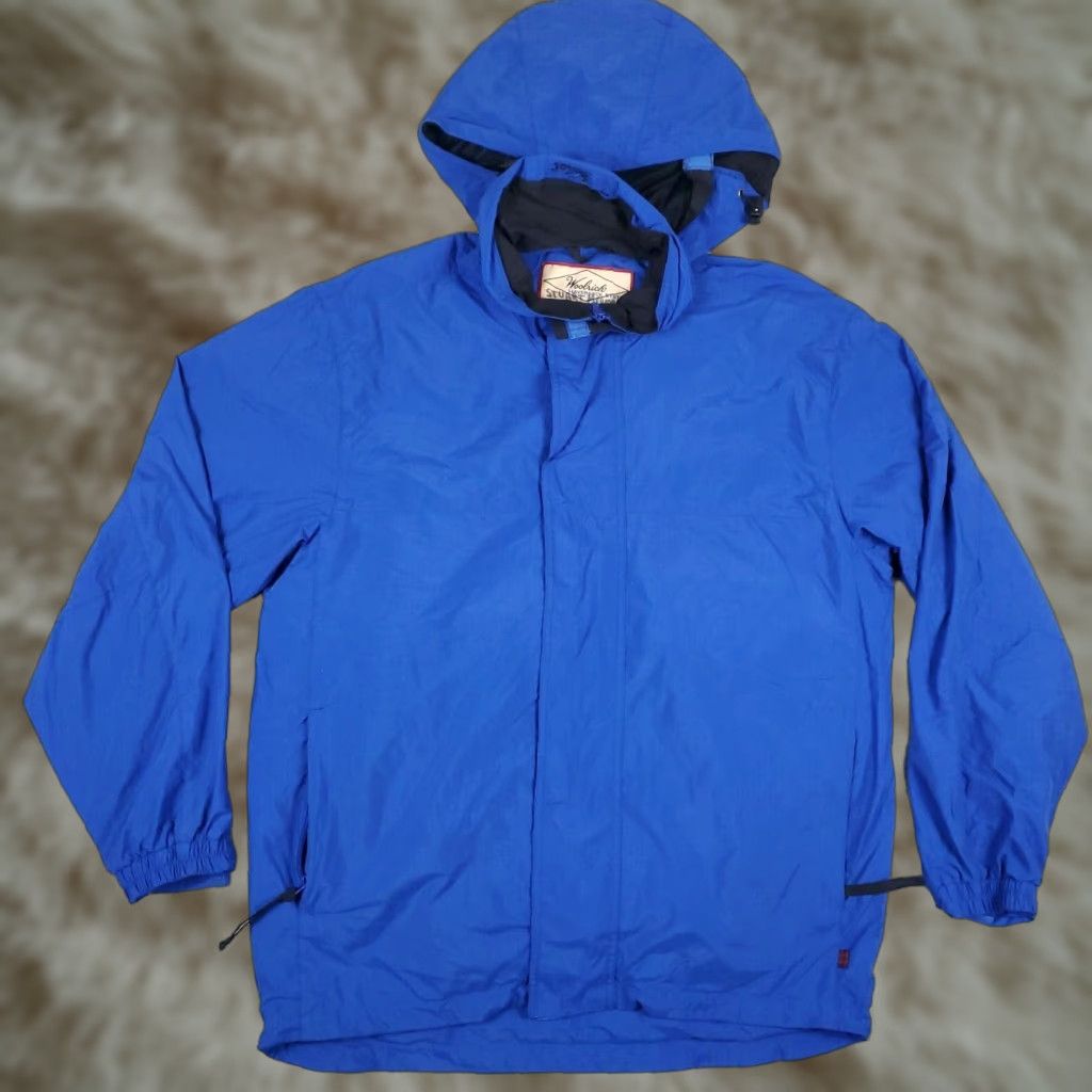 Vintage VINTAGE Woolrich Mens Medium Windbreaker Hoodie Jacket Nylon Blue All Seasons Outdoor Fall Winter Size US M / EU 48-50 / 2 - 1 Thumbnail