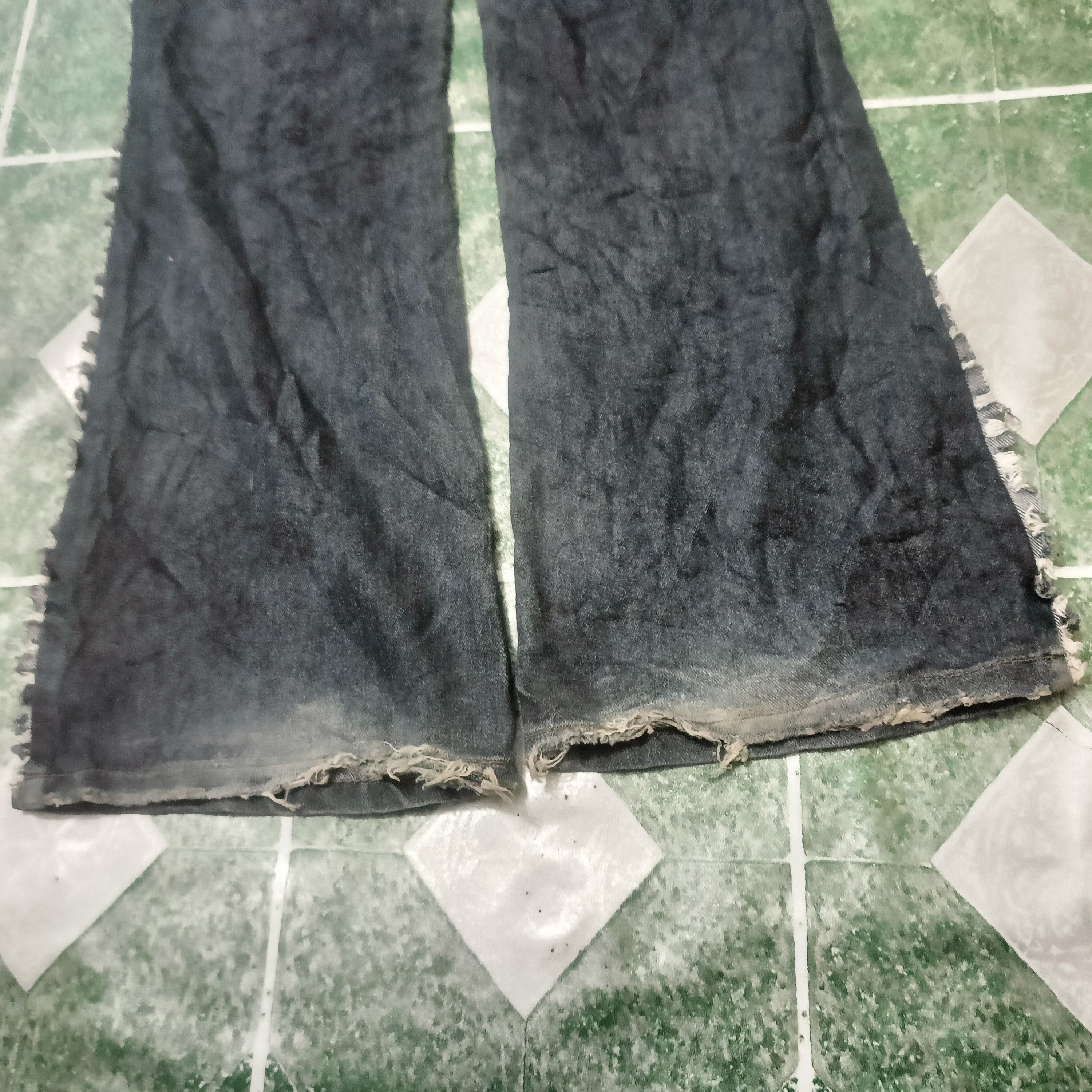Japanese Brand Lan Jeans Flared Ripped Bootcut Size 27" / US 4 / IT 40 - 9 Thumbnail