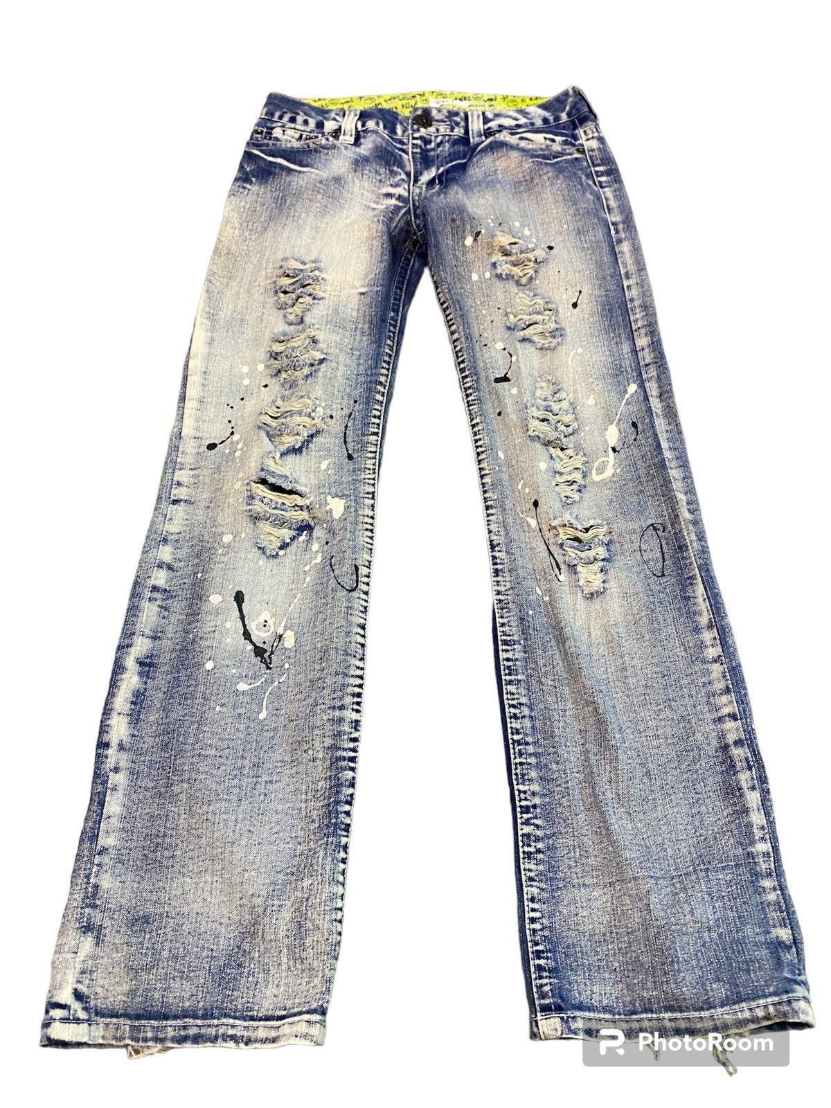 image of Distressed Denim Painted Japan in Blue, Men's (Size 31)