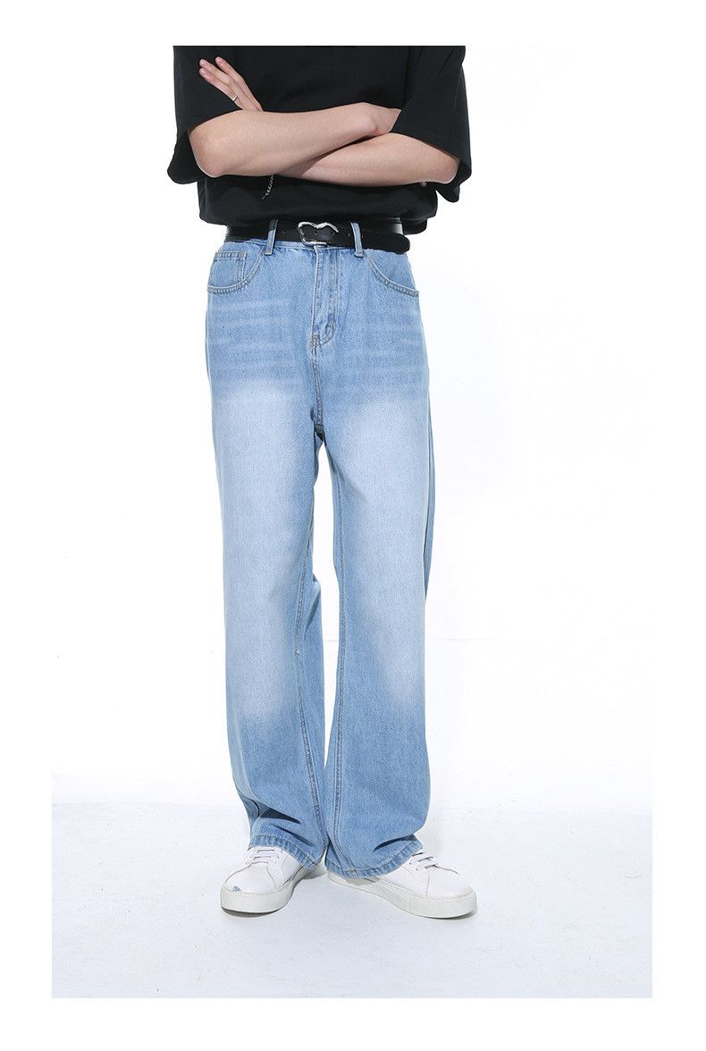 Japanese Brand × Jean Simple light blue straight loose washed jeans Size US 32 / EU 48 - 6 Thumbnail