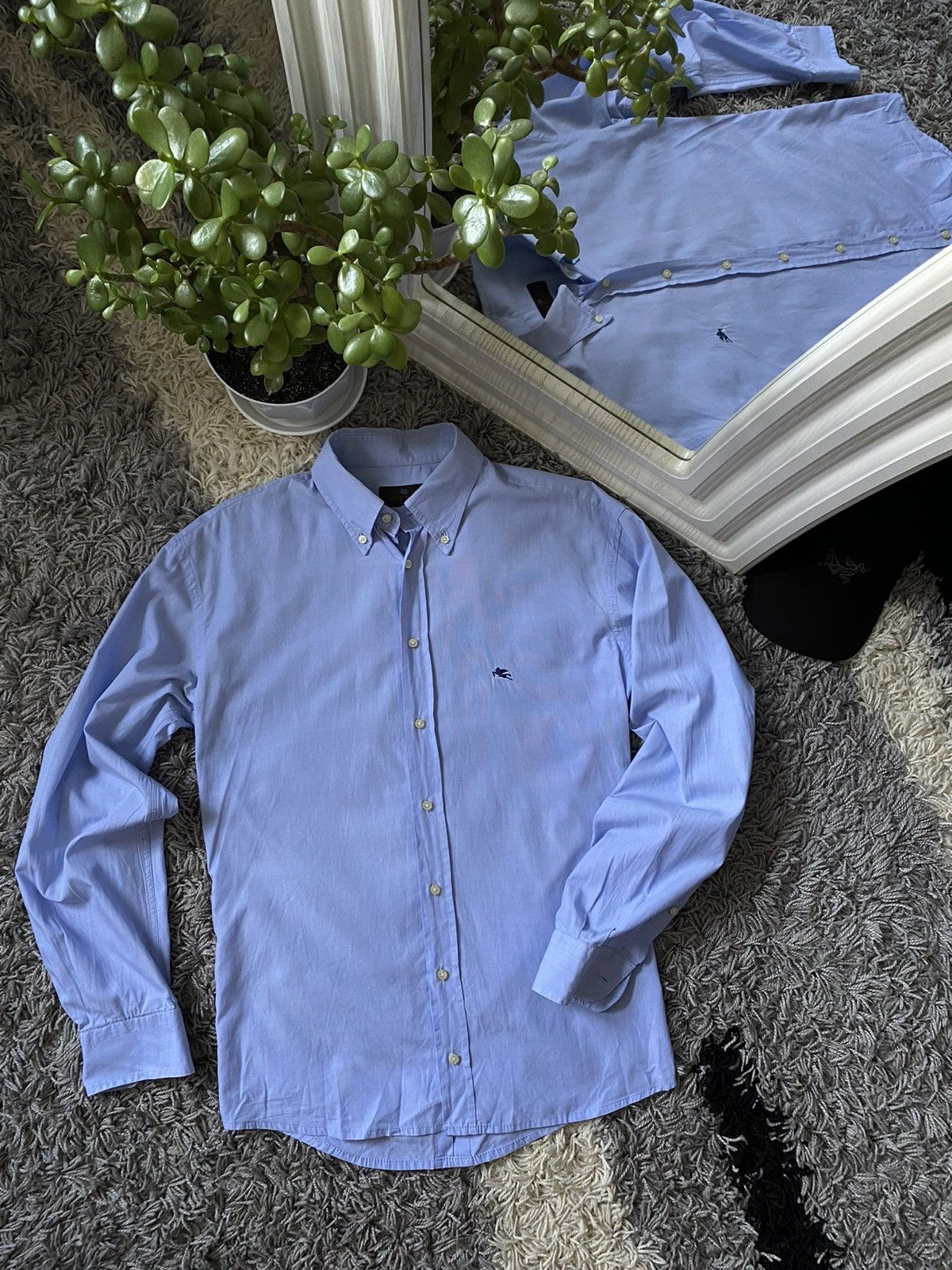 Etro Etro luxury shirt collared button down embroidered logo Size US M / EU 48-50 / 2 - 3 Thumbnail