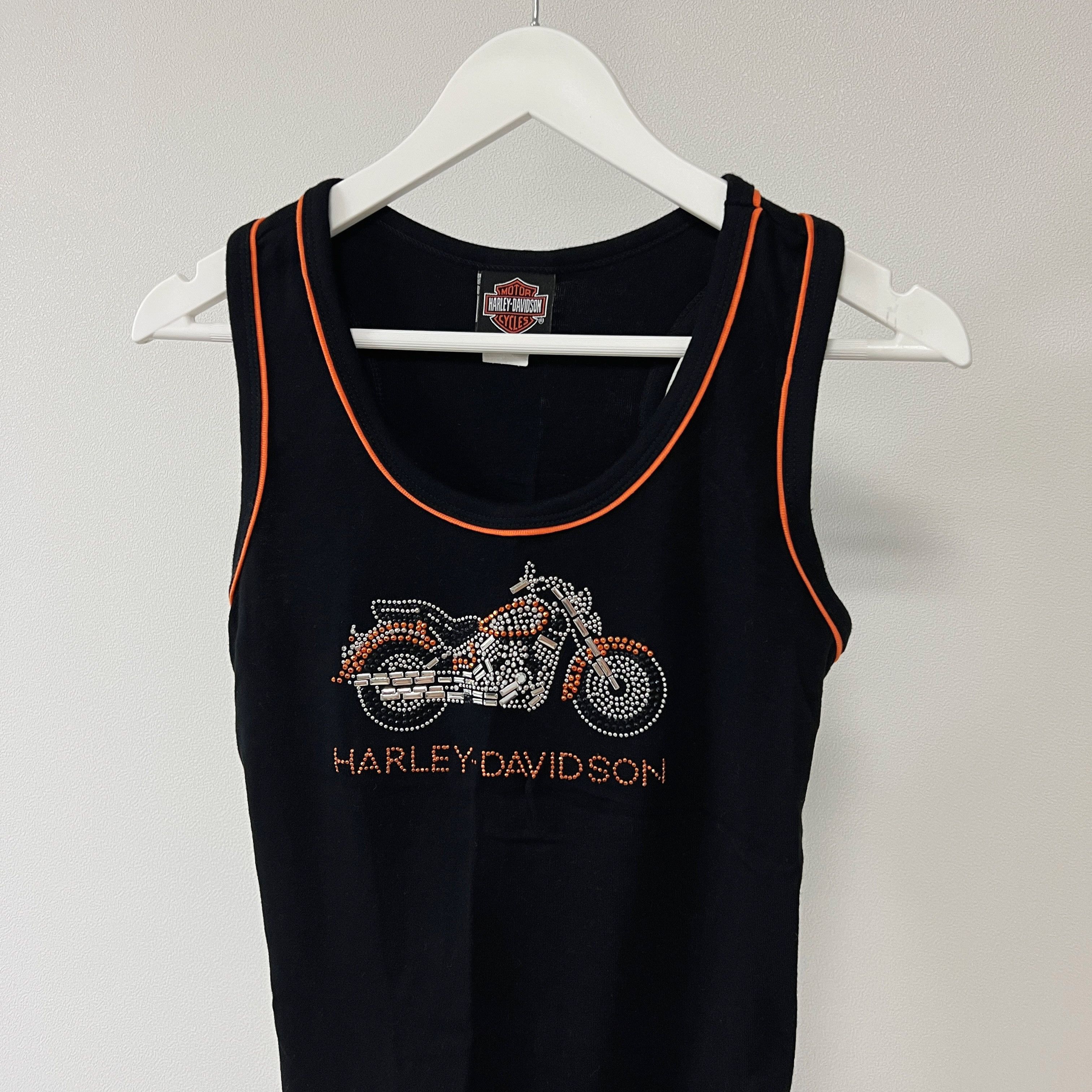 Harley Davidson Harley Davidson y2k Orange Motorcycle Cubic Tank Top Size M / US 6-8 / IT 42-44 - 3 Thumbnail