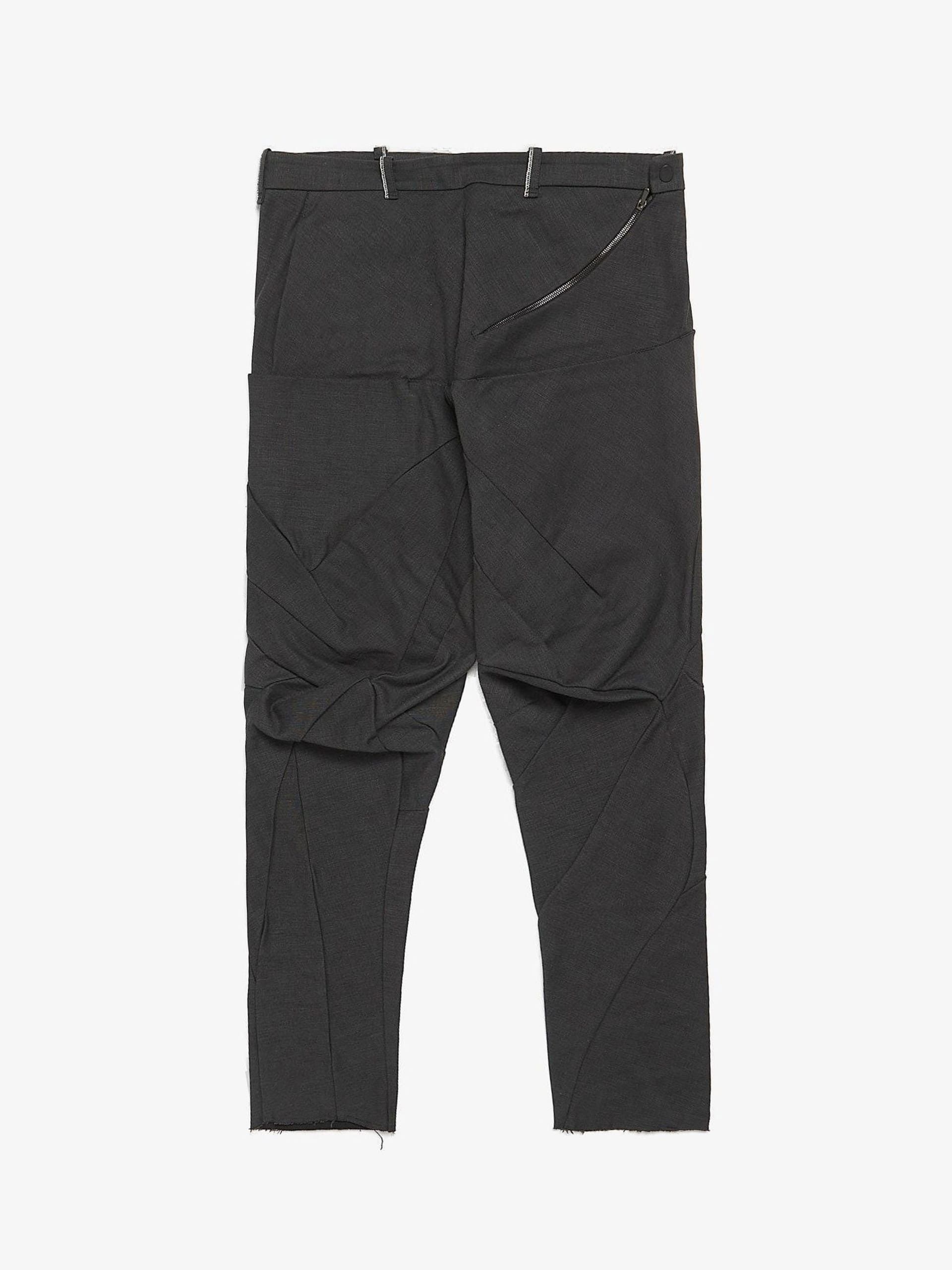 Leon Emanuel Blanck Black Diagonal Zipped Deconstructed Pants Size US 38 / EU 54 - 1 Thumbnail