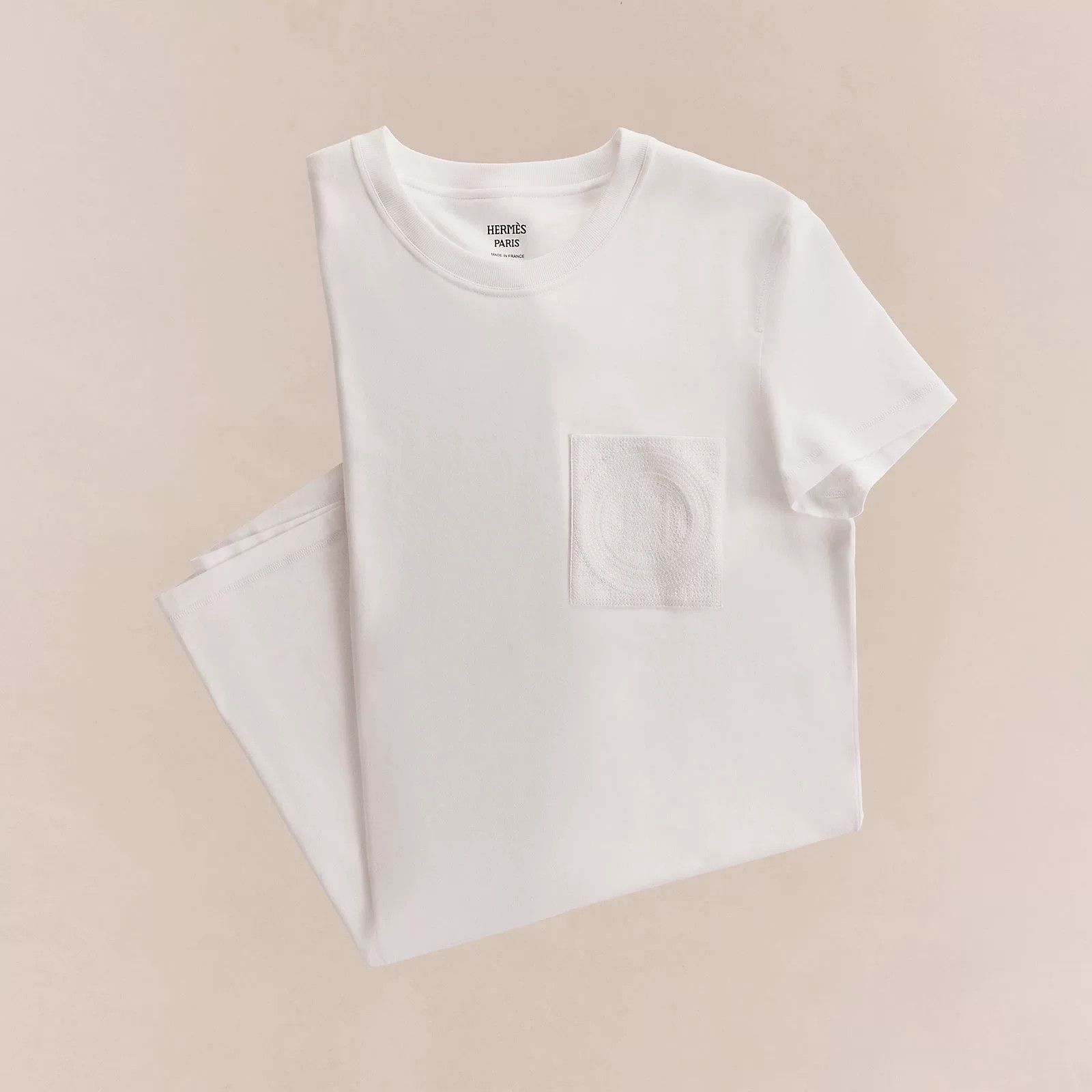 Hermes Hermes Women's White Embroidered Pocket Dress Size XS / US 0-2 / IT 36-38 - 1 Thumbnail