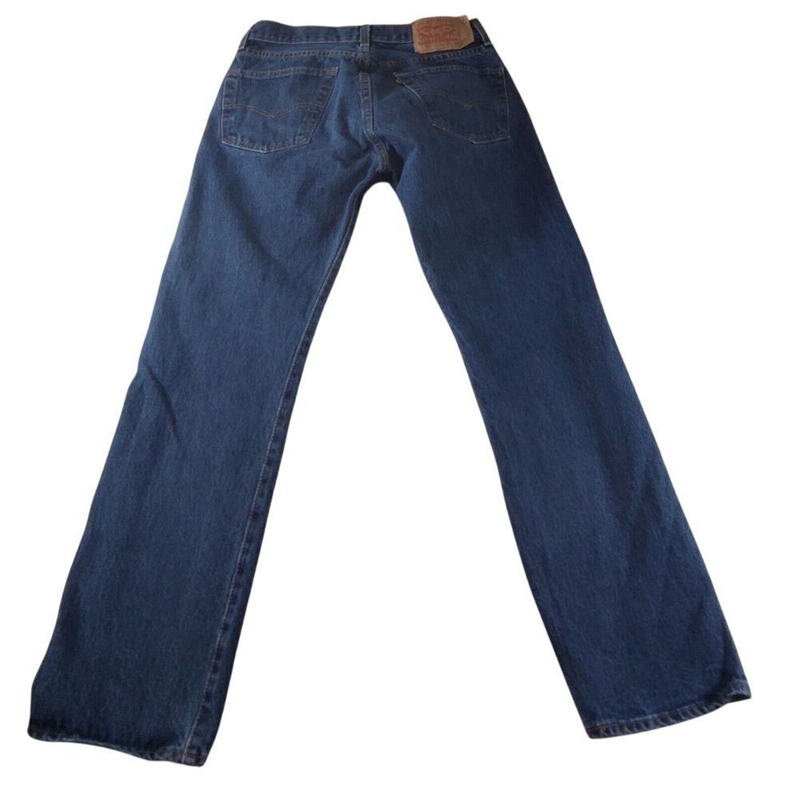 Levi's Levis Jeans Mens 31x30 Blue 501 Straight Button Fly Western Size US 31 - 3 Thumbnail