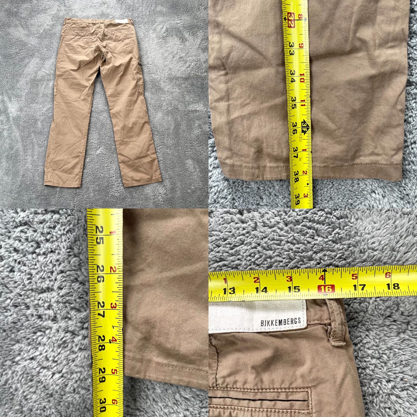 Vintage Bikkembergs Pants Mens 33x30 Beige Cotton Stretch Cargo Pocket Straight Leg Pants Mens Beige Cargo Pocket Straight Leg 33x30 Regular Mens Size US 33 - 8 Thumbnail