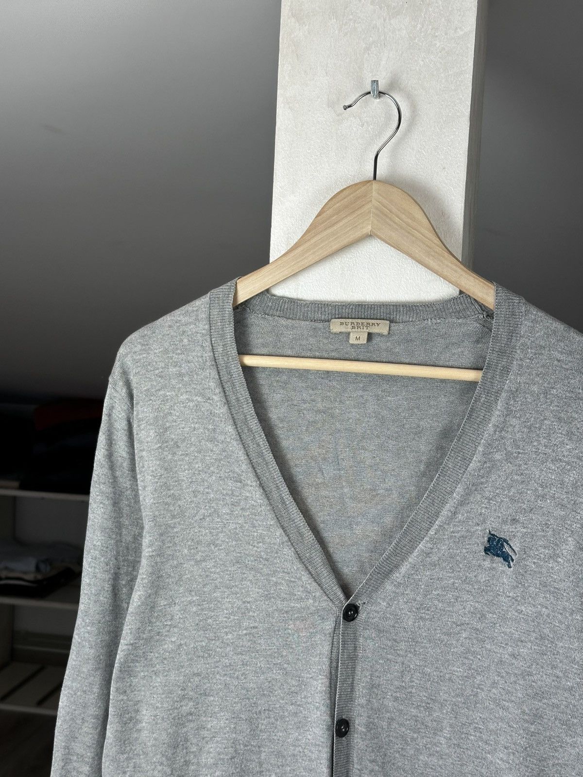 Burberry Burberry Gray Cardigan Mini Logo Bottom Size US M / EU 48-50 / 2 - 2 Thumbnail