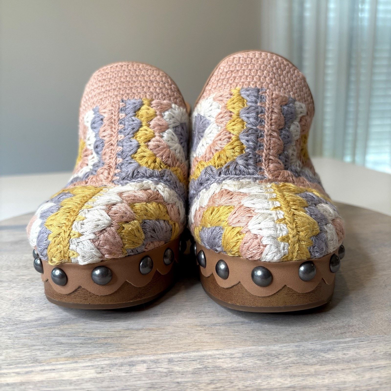 Lucky Brand Lucky Brand Immia Crochet Clogs Boho Retro Studded Size 8 Size US 8 / IT 38 - 6 Thumbnail