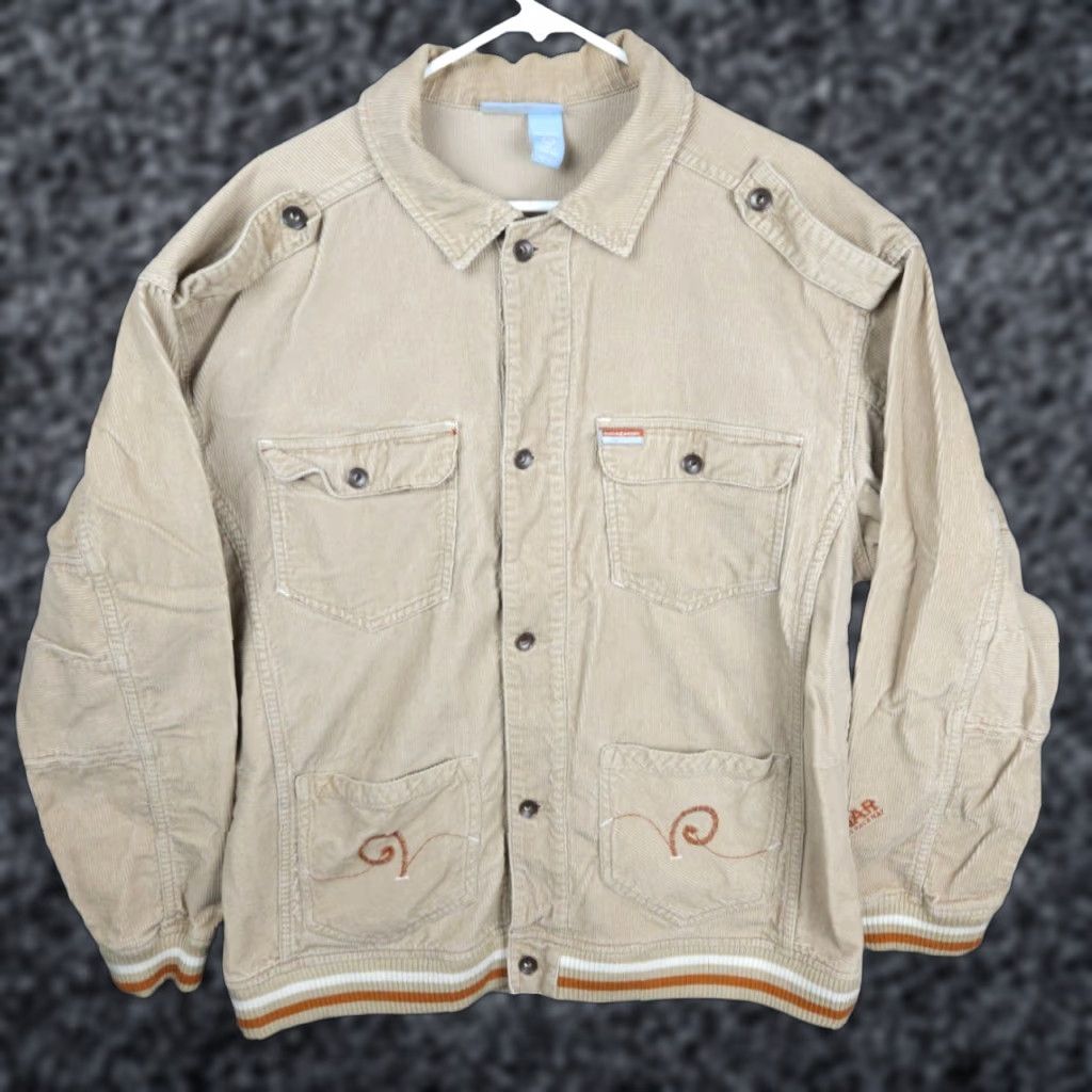 Rocawear VINTAGE Rocawear Corduroy Jacket Men’s Large Brown Beige Button Spellout Embroidered Pockets Hip Hop Chore Size US L / EU 52-54 / 3 - 1 Thumbnail