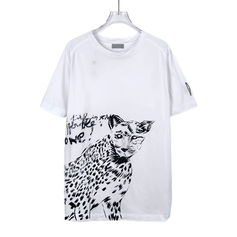 Dior Dior Logo letter leopard head print white cotton short-slee Size US M / EU 48-50 / 2 - 1 Thumbnail