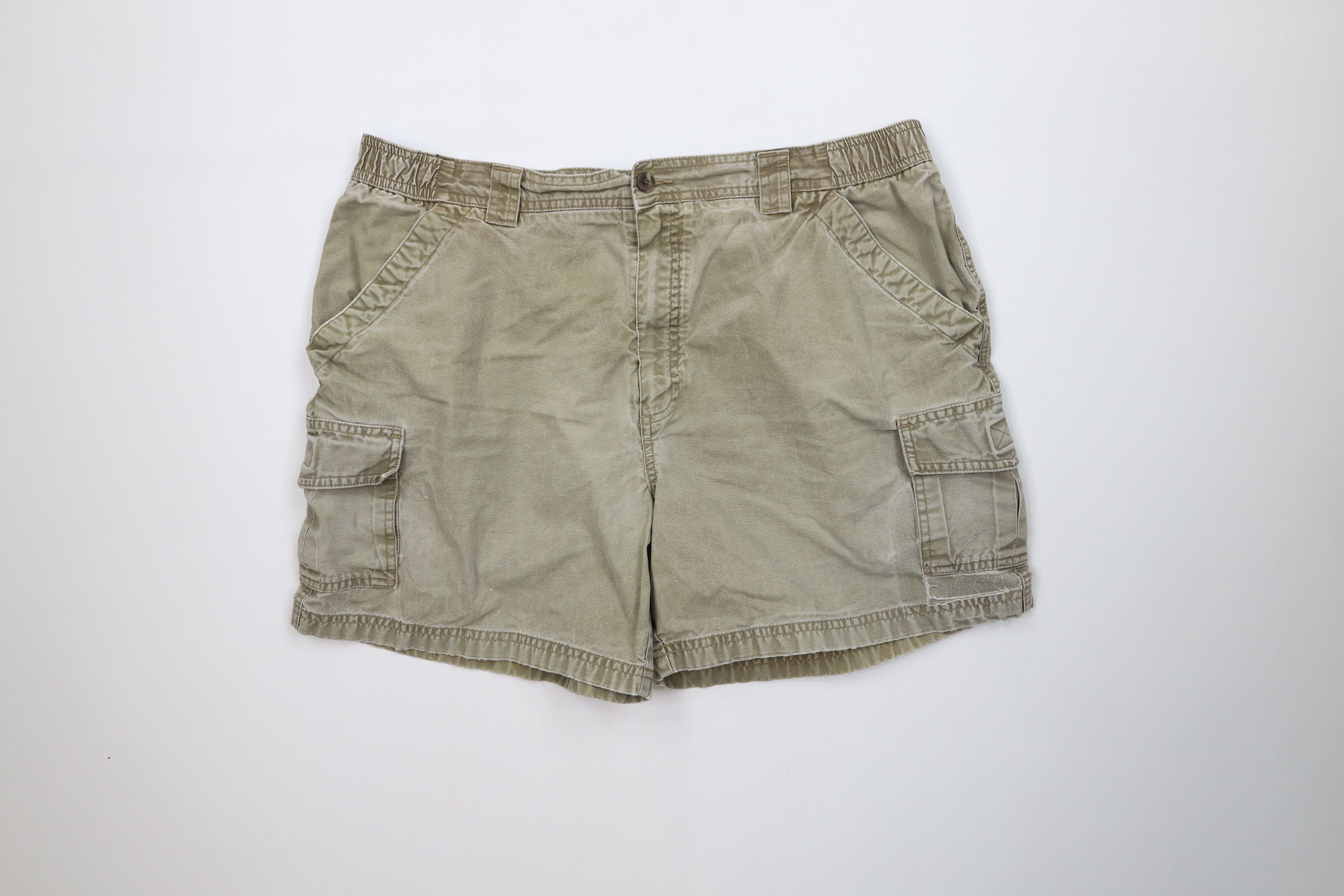 L.L. Bean Vintage 90s LL Bean Faded Stonewash Above Knee Cargo Shorts Size US 38 / EU 54 - 1 Thumbnail