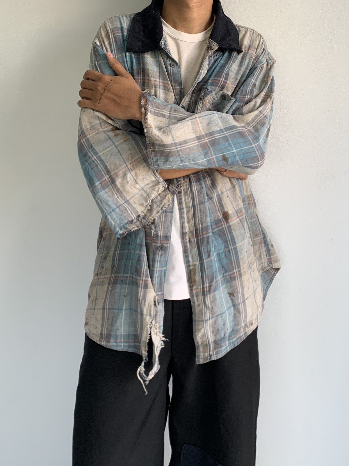 Vintage Thrashed Vintage Flannel Distressed Grunge ERD Size US XL / EU 56 / 4 - 7 Thumbnail