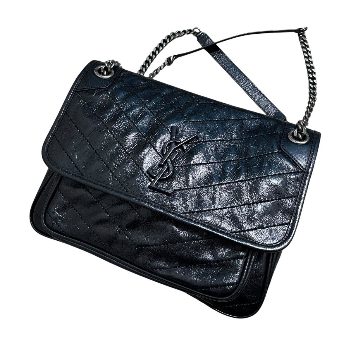 AUTHENTIC YVEST SAINT LAURENT NIKI MEDIUM IN VINTAGE LEATHER