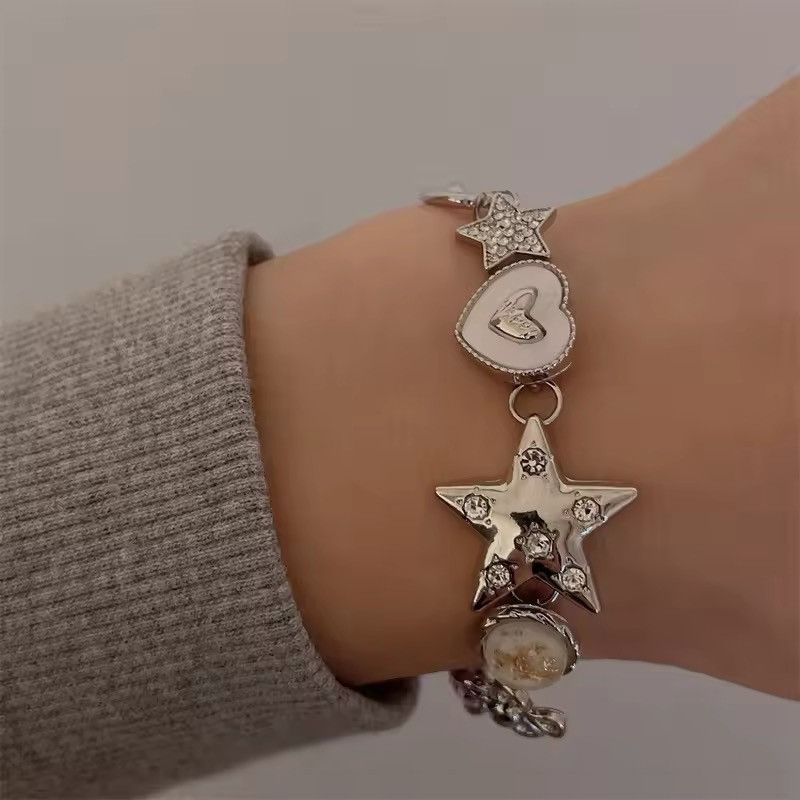 Japanese Brand × Vintage Heart Flower Chain Bracelets Size ONE SIZE - 5 Thumbnail