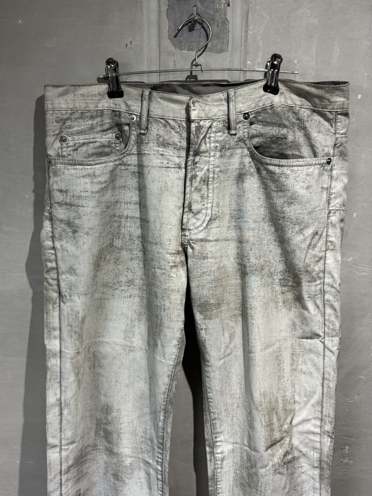 Dior Dior Homme Hedi Slimane White Waxed Denim Jeans Size US 33 - 13 Thumbnail