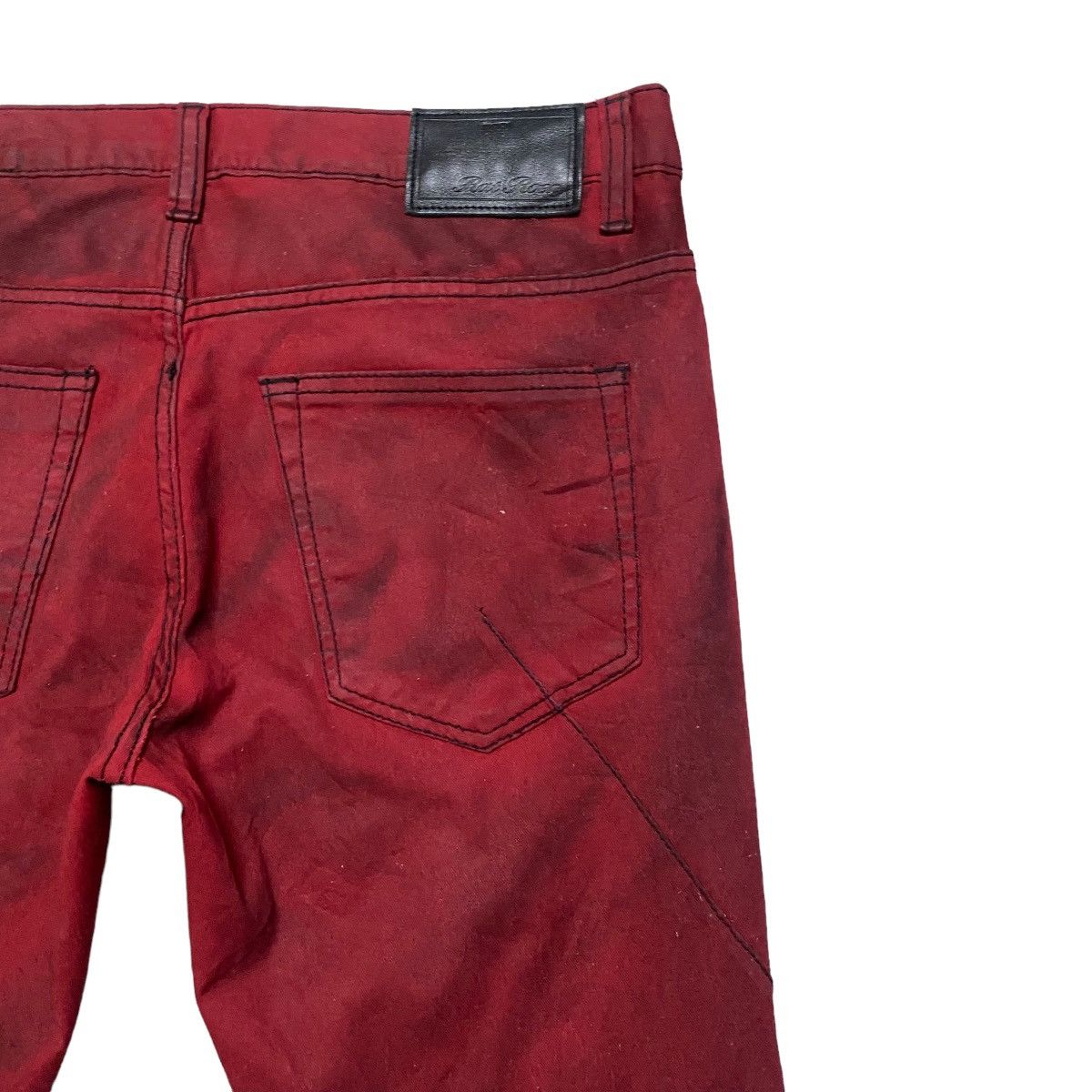 Roen RAT ROEN Blood Red Waxed Skinny Jeans Size US 32 / EU 48 - 12 Thumbnail